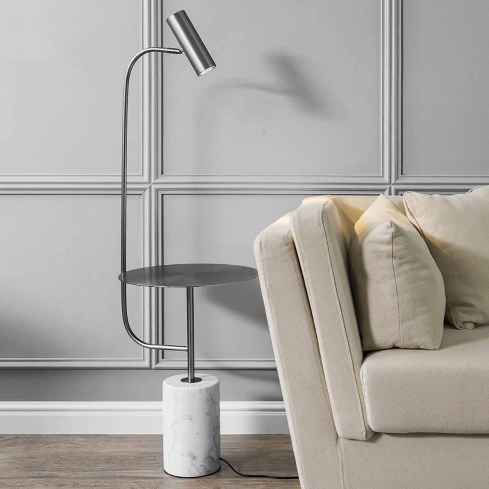 Natural Marble Floor Lamp Table Cy-New-043-C - Floor Lamps - ebarza Furniture UAE | Shop Modern Furniture in Abu Dhabi & Dubai - مفروشات ايبازرا في الامارات | تسوق اثاث عصري وديكورات مميزة في دبي وابوظبي