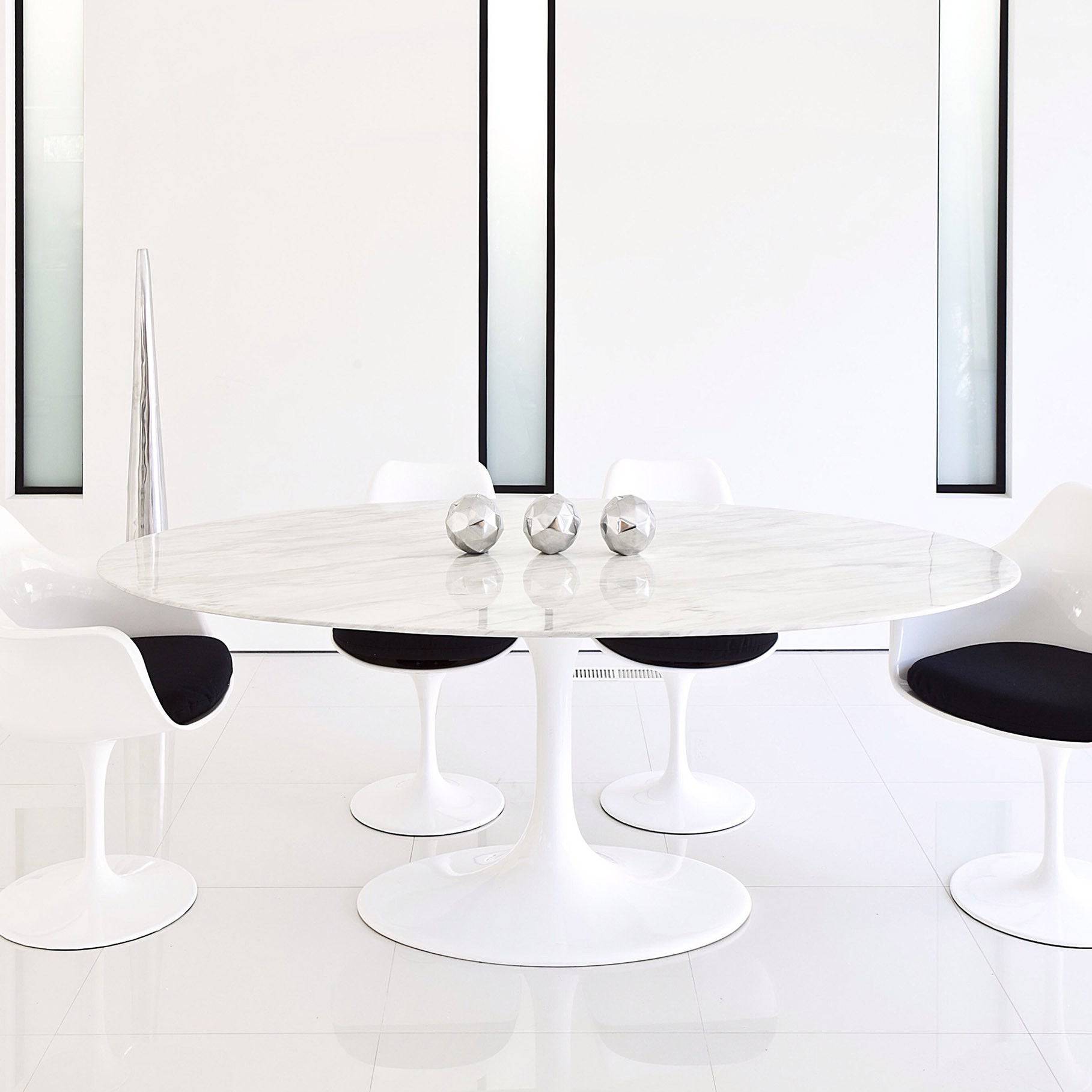 Natural Marble Round Dining Table 120 Cm Bp8077-120 - Dining Tables - ebarza Furniture UAE | Shop Modern Furniture in Abu Dhabi & Dubai - مفروشات ايبازرا في الامارات | تسوق اثاث عصري وديكورات مميزة في دبي وابوظبي