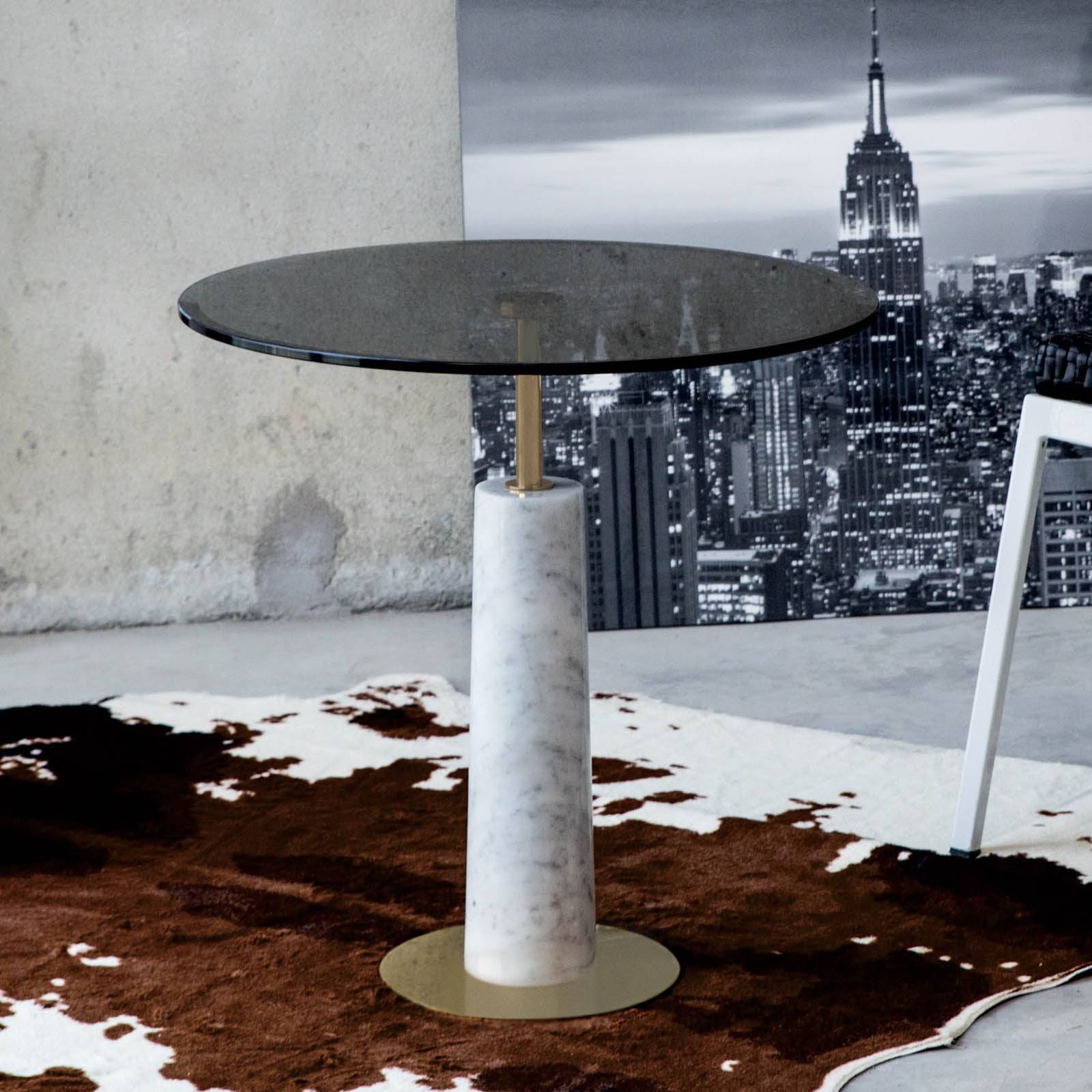 Orizzonte Natural Marble Side Table 212St-W - Side Tables - ebarza Furniture UAE | Shop Modern Furniture in Abu Dhabi & Dubai - مفروشات ايبازرا في الامارات | تسوق اثاث عصري وديكورات مميزة في دبي وابوظبي