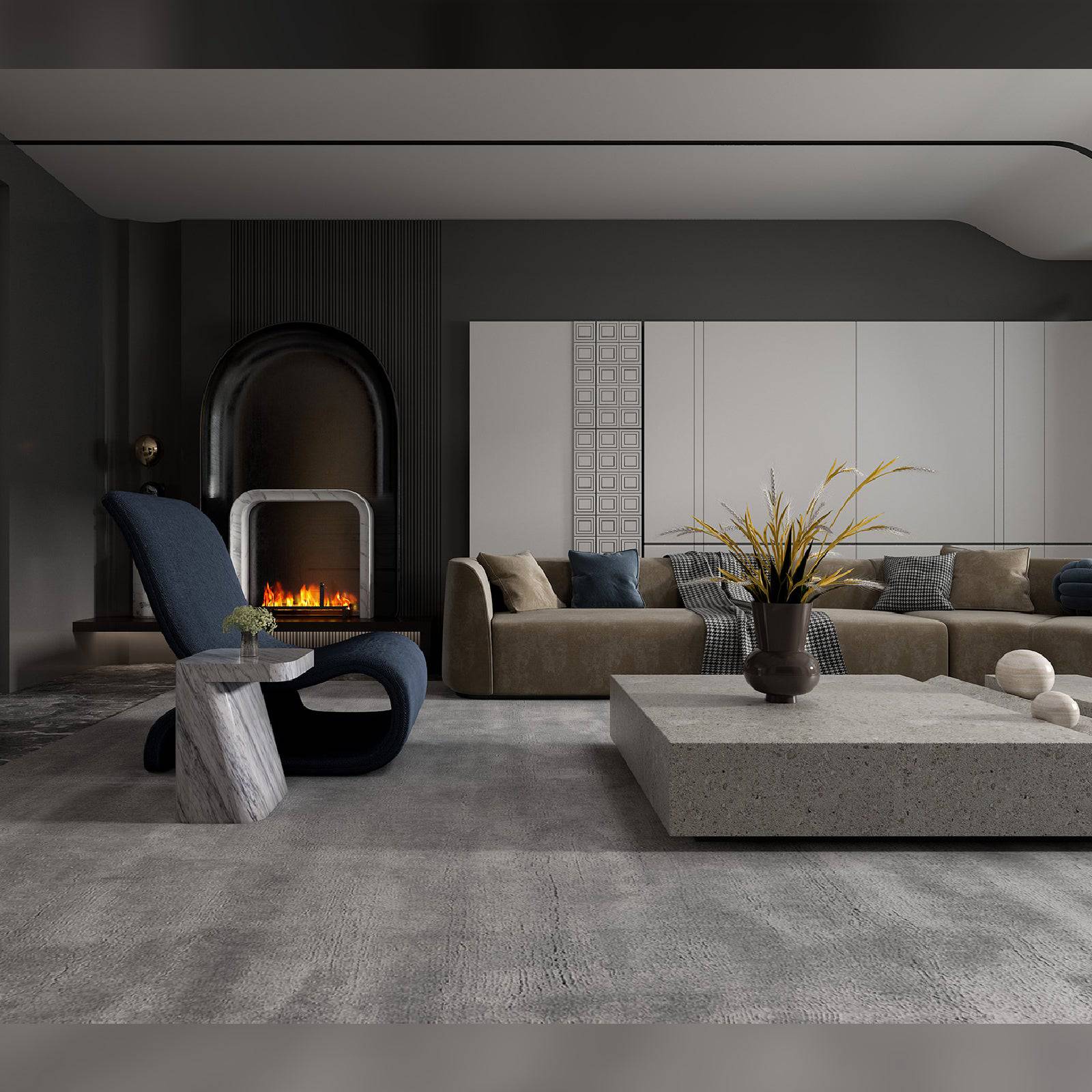 Natural Marble Side Table 323STA-Crar -  Side Tables - ebarza Furniture UAE | Shop Modern Furniture in Abu Dhabi & Dubai - مفروشات ايبازرا في الامارات | تسوق اثاث عصري وديكورات مميزة في دبي وابوظبي