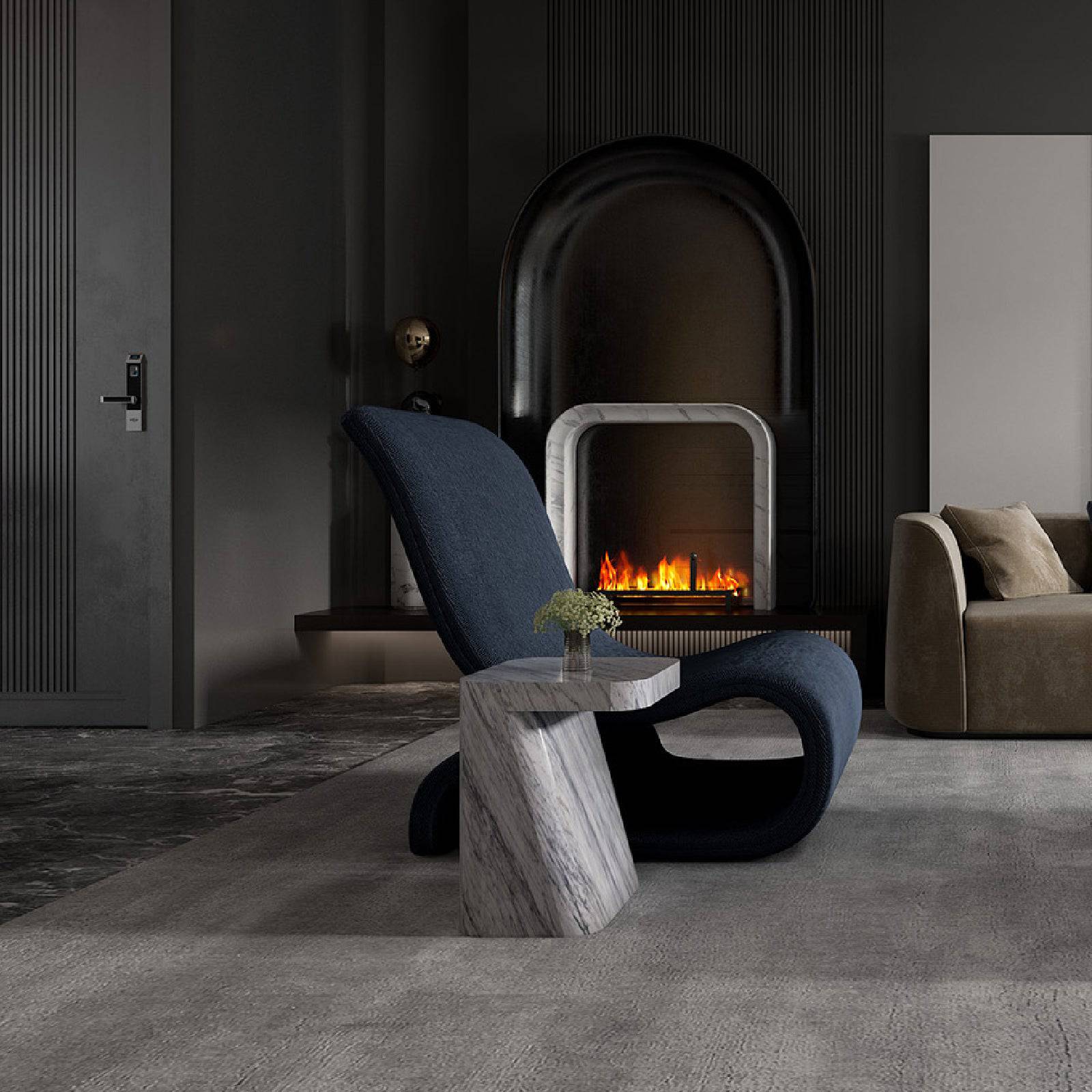 Natural Marble Side Table 323STA-Crar -  Side Tables - ebarza Furniture UAE | Shop Modern Furniture in Abu Dhabi & Dubai - مفروشات ايبازرا في الامارات | تسوق اثاث عصري وديكورات مميزة في دبي وابوظبي