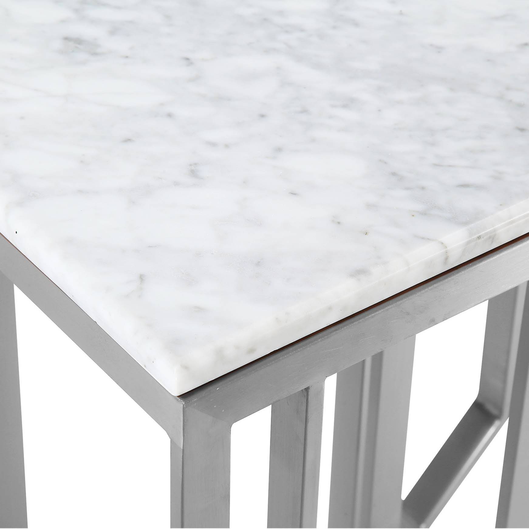 Natural Marble & Stainless Steel Console Table Bp8812-S - Consoles - ebarza Furniture UAE | Shop Modern Furniture in Abu Dhabi & Dubai - مفروشات ايبازرا في الامارات | تسوق اثاث عصري وديكورات مميزة في دبي وابوظبي