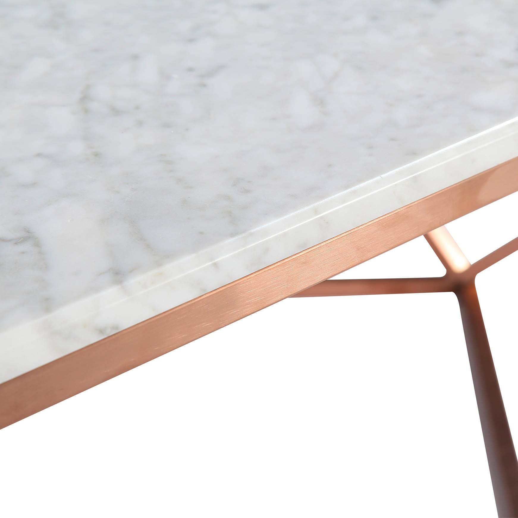 Natural Marble & Stainless Steel Table Bp8809B-R.G -  Coffee Tables - ebarza Furniture UAE | Shop Modern Furniture in Abu Dhabi & Dubai - مفروشات ايبازرا في الامارات | تسوق اثاث عصري وديكورات مميزة في دبي وابوظبي