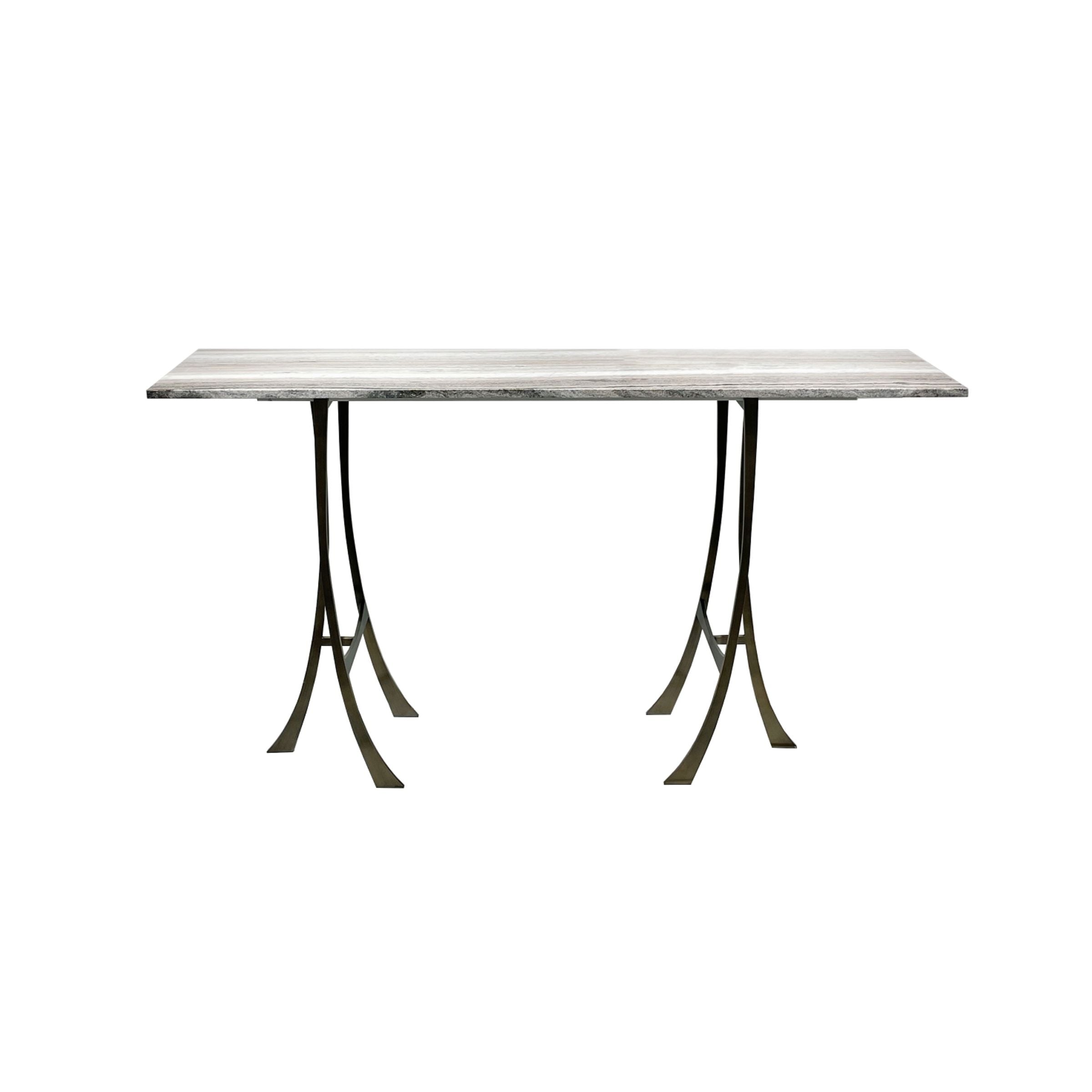 Natural Stone Water Melody Stainless Steel Console Table 421HT - Consoles - ebarza Furniture UAE | Shop Modern Furniture in Abu Dhabi & Dubai - مفروشات ايبازرا في الامارات | تسوق اثاث عصري وديكورات مميزة في دبي وابوظبي