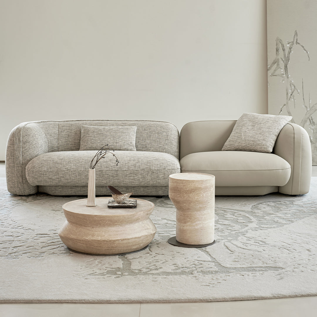 Pre-order 25 Days Delivery Nimbus Travertine Small Side Table BMCJ-BJ6070-SMALL - Side Tables - ebarza Furniture UAE | Shop Modern Furniture in Abu Dhabi & Dubai - مفروشات ايبازرا في الامارات | تسوق اثاث عصري وديكورات مميزة في دبي وابوظبي