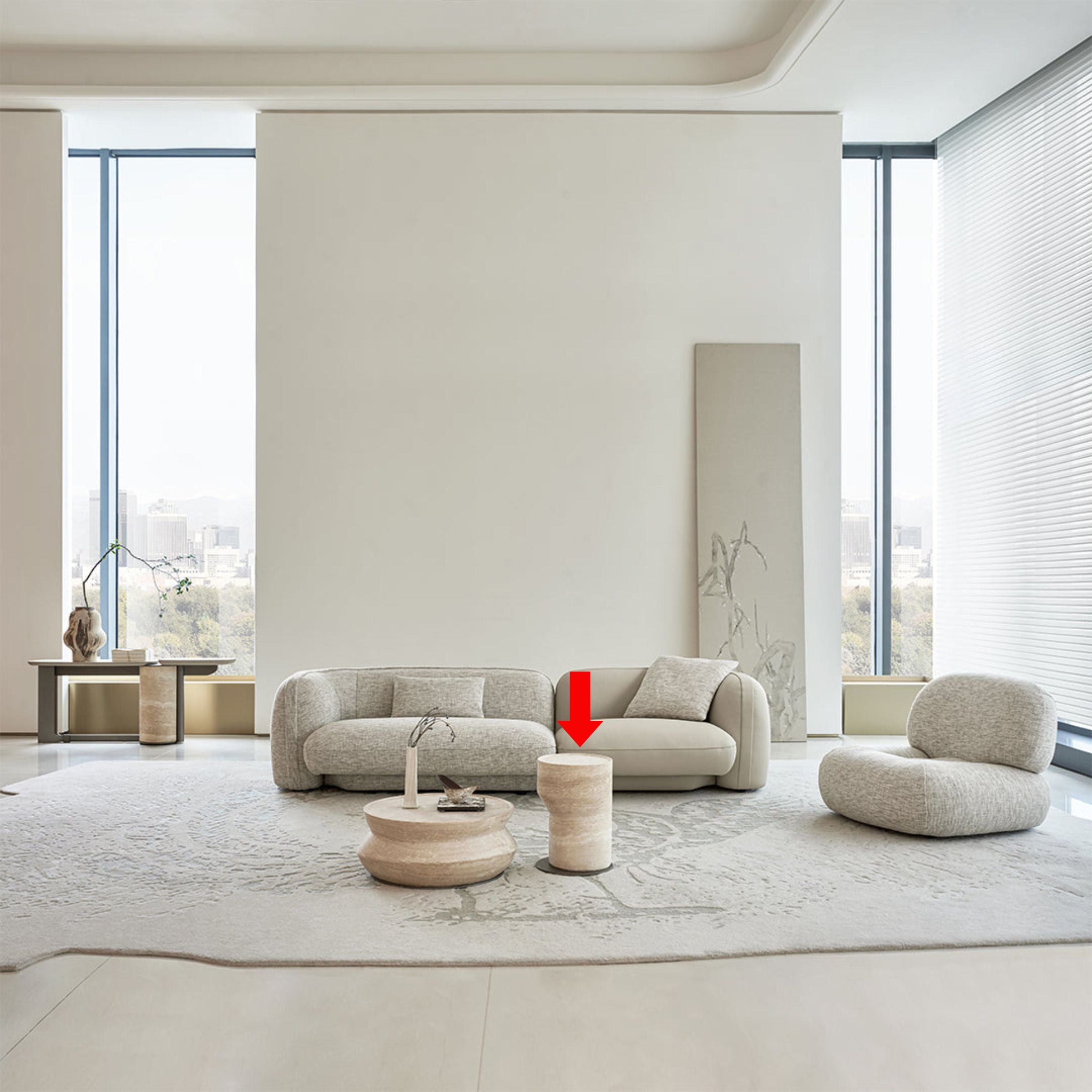 Pre-order 25 Days Delivery Nimbus Travertine Small Side Table BMCJ-BJ6070-SMALL - Side Tables - ebarza Furniture UAE | Shop Modern Furniture in Abu Dhabi & Dubai - مفروشات ايبازرا في الامارات | تسوق اثاث عصري وديكورات مميزة في دبي وابوظبي