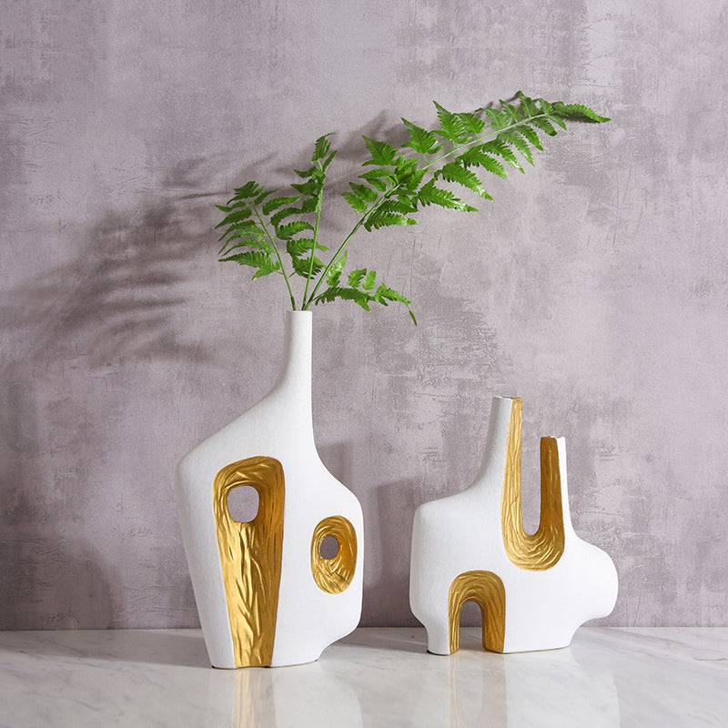 Notch Vase-A Fa-D2113A - Vases - ebarza Furniture UAE | Shop Modern Furniture in Abu Dhabi & Dubai - مفروشات ايبازرا في الامارات | تسوق اثاث عصري وديكورات مميزة في دبي وابوظبي
