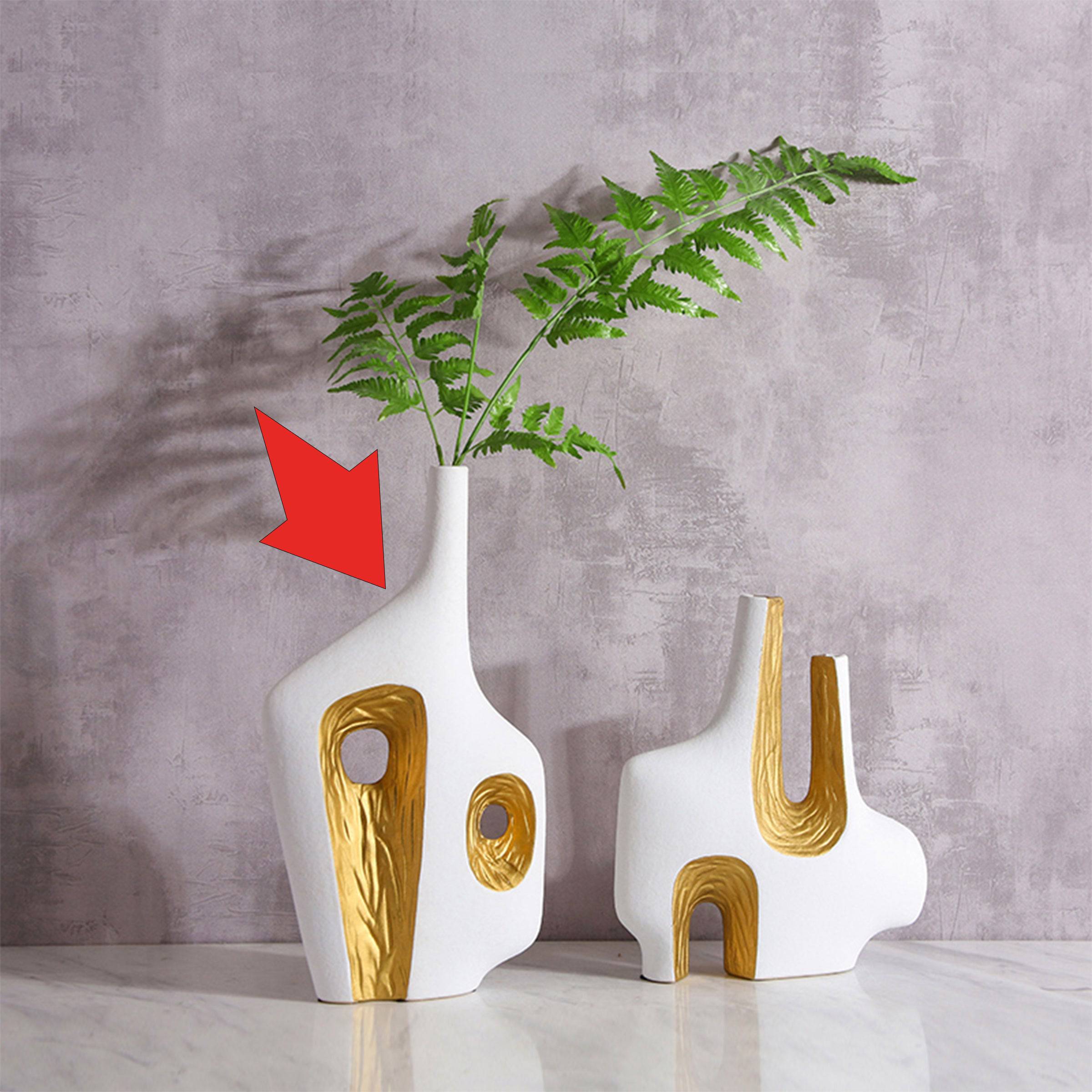 Notch Vase-A Fa-D2113A - Vases - ebarza Furniture UAE | Shop Modern Furniture in Abu Dhabi & Dubai - مفروشات ايبازرا في الامارات | تسوق اثاث عصري وديكورات مميزة في دبي وابوظبي