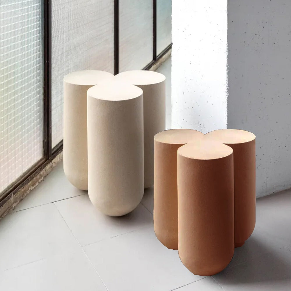 OAK WOOD and BENT WOOD Khaki Side Table MLL-CUS20 - Side Tables - ebarza Furniture UAE | Shop Modern Furniture in Abu Dhabi & Dubai - مفروشات ايبازرا في الامارات | تسوق اثاث عصري وديكورات مميزة في دبي وابوظبي