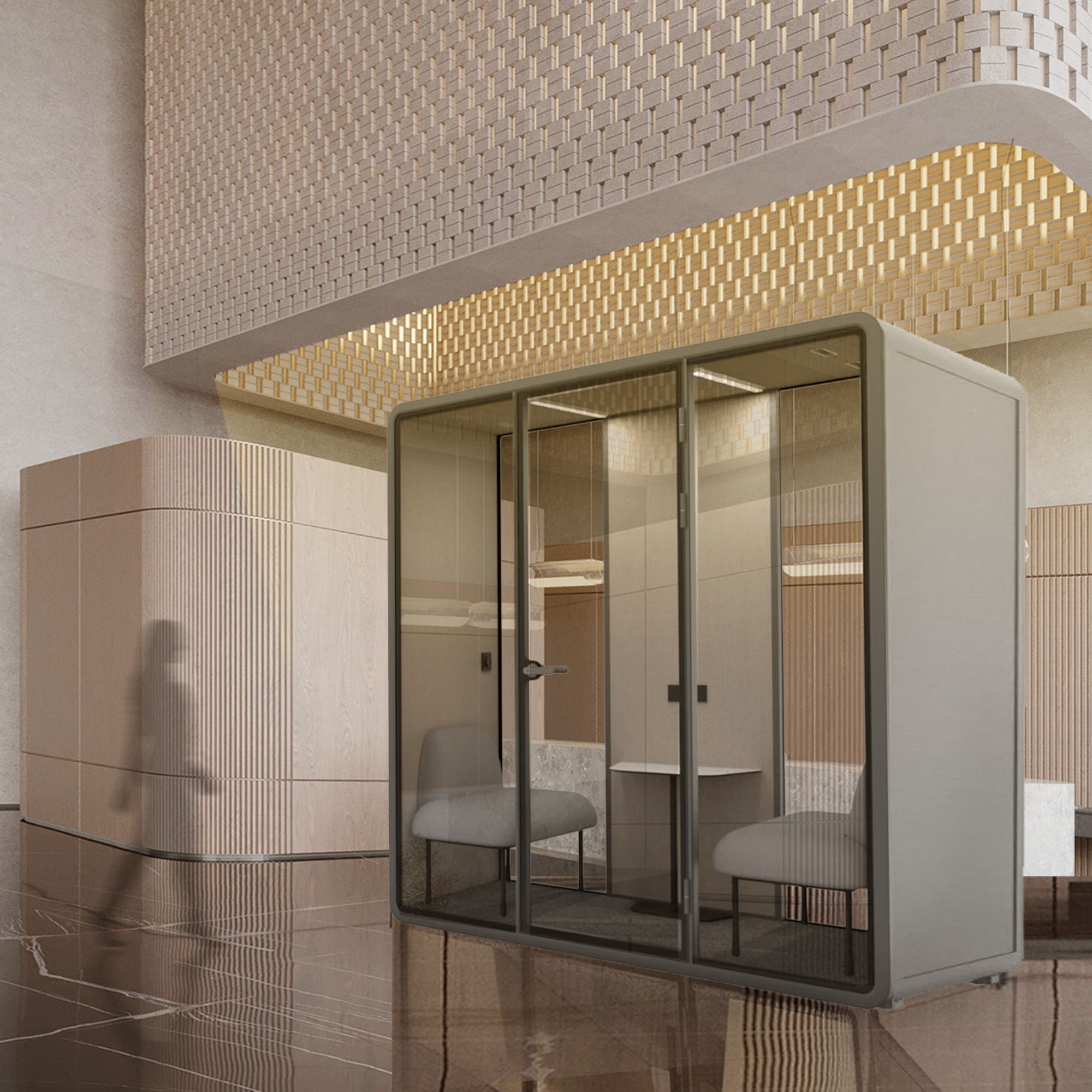 Multifunction Soundproof Office Booth DELUX-SL - Office Desks - ebarza Furniture UAE | Shop Modern Furniture in Abu Dhabi & Dubai - مفروشات ايبازرا في الامارات | تسوق اثاث عصري وديكورات مميزة في دبي وابوظبي