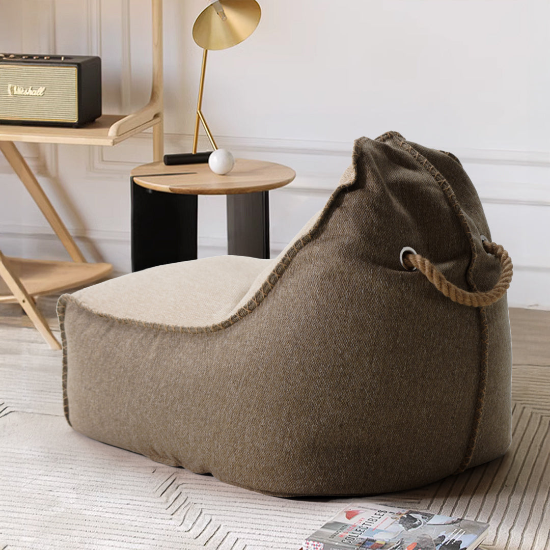 Pre-order 85 Days Delivery Olefin Beige Sunproof 100% Bean Bag With Ottoman 323-BB / 296-BB - Bean Bag - ebarza Furniture UAE | Shop Modern Furniture in Abu Dhabi & Dubai - مفروشات ايبازرا في الامارات | تسوق اثاث عصري وديكورات مميزة في دبي وابوظبي