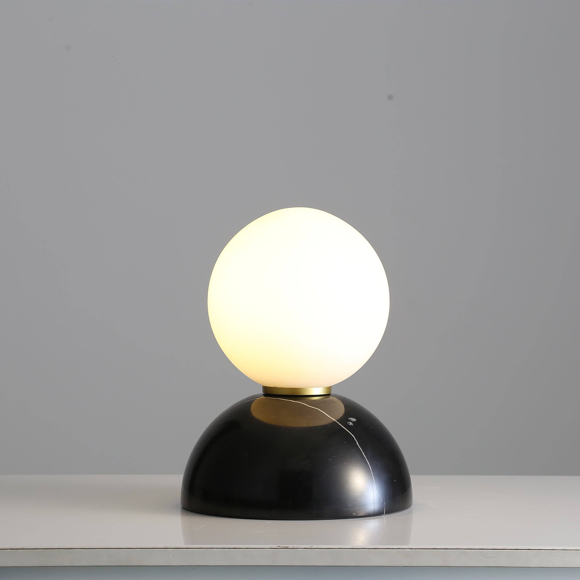 Opal Glass Shade With Black Marble Base Table Lamp 8709T-Bk -  Desk\table Lamps - ebarza Furniture UAE | Shop Modern Furniture in Abu Dhabi & Dubai - مفروشات ايبازرا في الامارات | تسوق اثاث عصري وديكورات مميزة في دبي وابوظبي