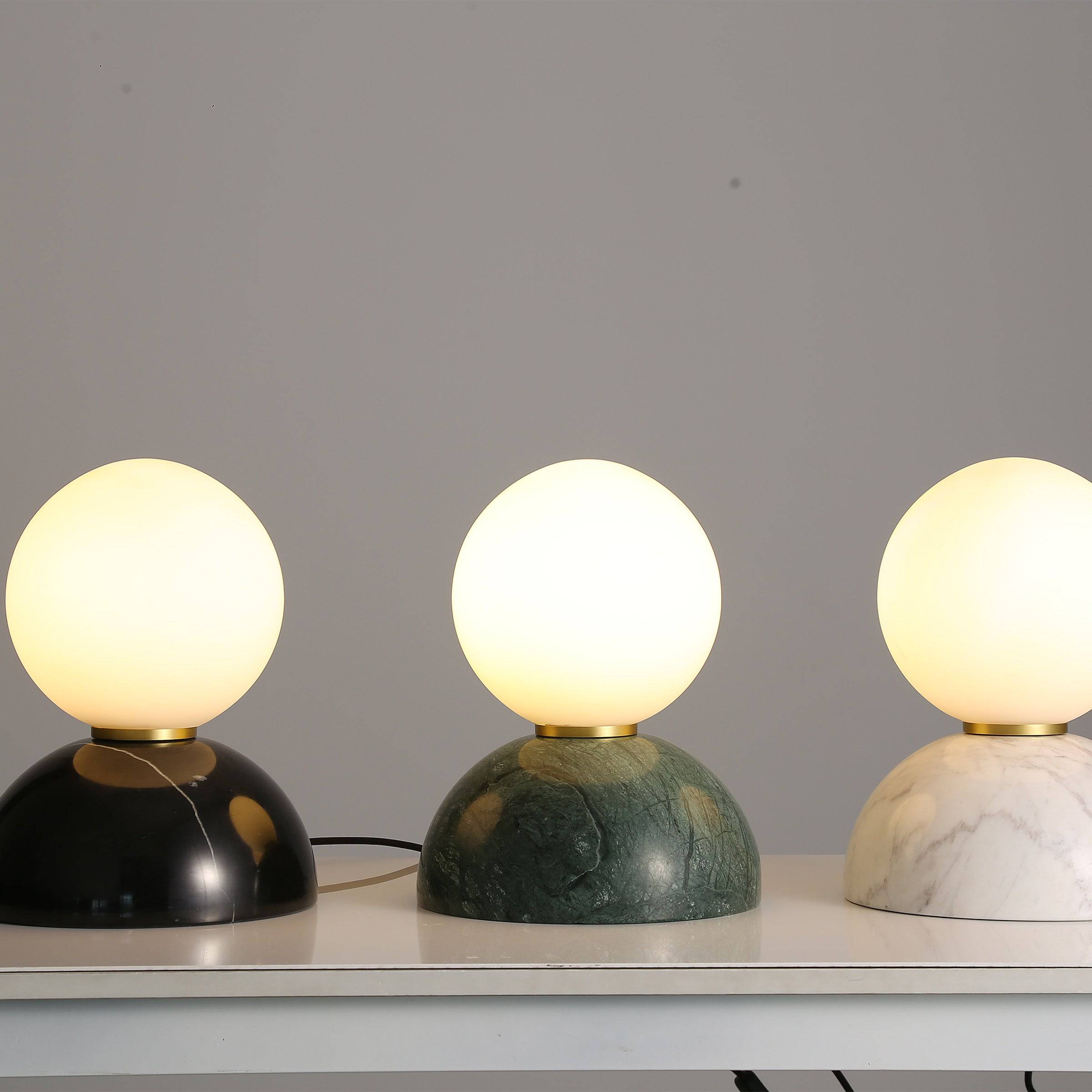 Opal Glass Shade With Black Marble Base Table Lamp 8709T-Bk -  Desk\table Lamps - ebarza Furniture UAE | Shop Modern Furniture in Abu Dhabi & Dubai - مفروشات ايبازرا في الامارات | تسوق اثاث عصري وديكورات مميزة في دبي وابوظبي