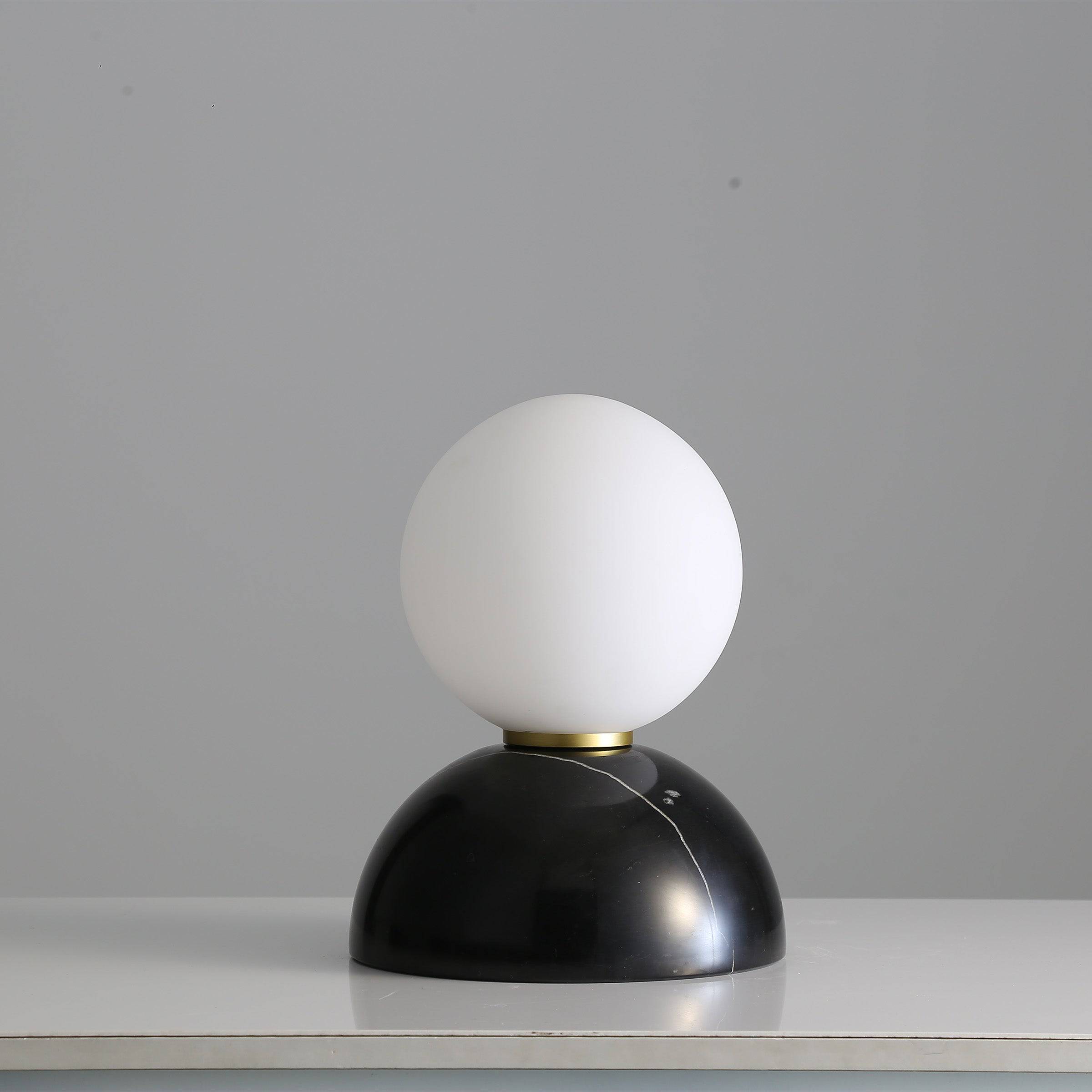 Opal Glass Shade With Black Marble Base Table Lamp 8709T-Bk - Desk\table Lamps - ebarza Furniture UAE | Shop Modern Furniture in Abu Dhabi & Dubai - مفروشات ايبازرا في الامارات | تسوق اثاث عصري وديكورات مميزة في دبي وابوظبي
