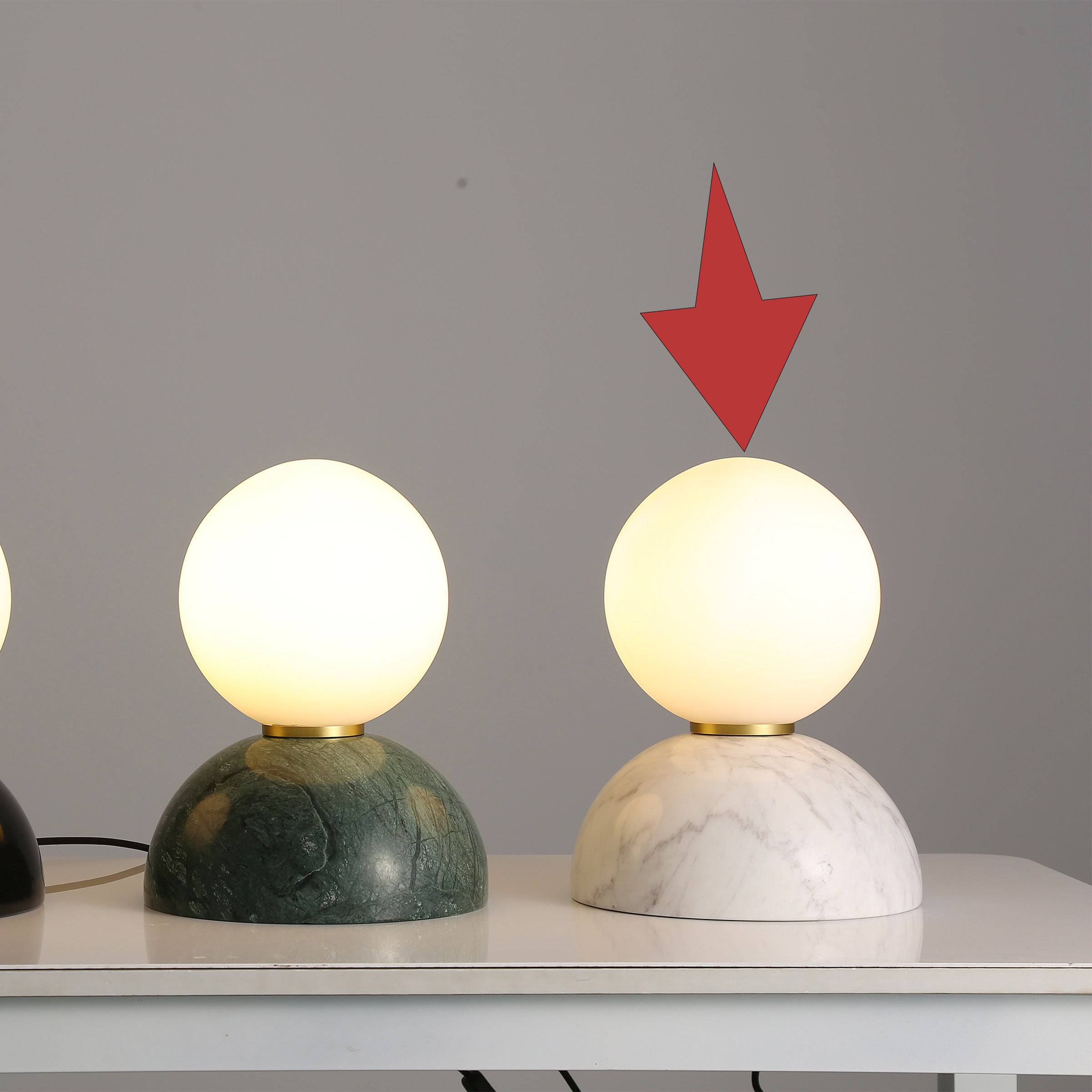 Opal Glass Shade With White Marble Base Table Lamp 8709T-We -  Desk\table Lamps - ebarza Furniture UAE | Shop Modern Furniture in Abu Dhabi & Dubai - مفروشات ايبازرا في الامارات | تسوق اثاث عصري وديكورات مميزة في دبي وابوظبي