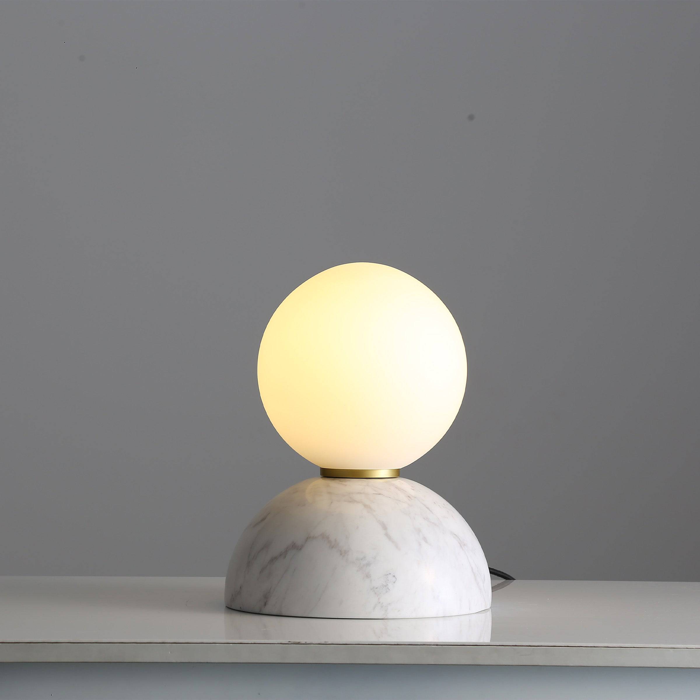 Opal Glass Shade With White Marble Base Table Lamp 8709T-We -  Desk\table Lamps - ebarza Furniture UAE | Shop Modern Furniture in Abu Dhabi & Dubai - مفروشات ايبازرا في الامارات | تسوق اثاث عصري وديكورات مميزة في دبي وابوظبي