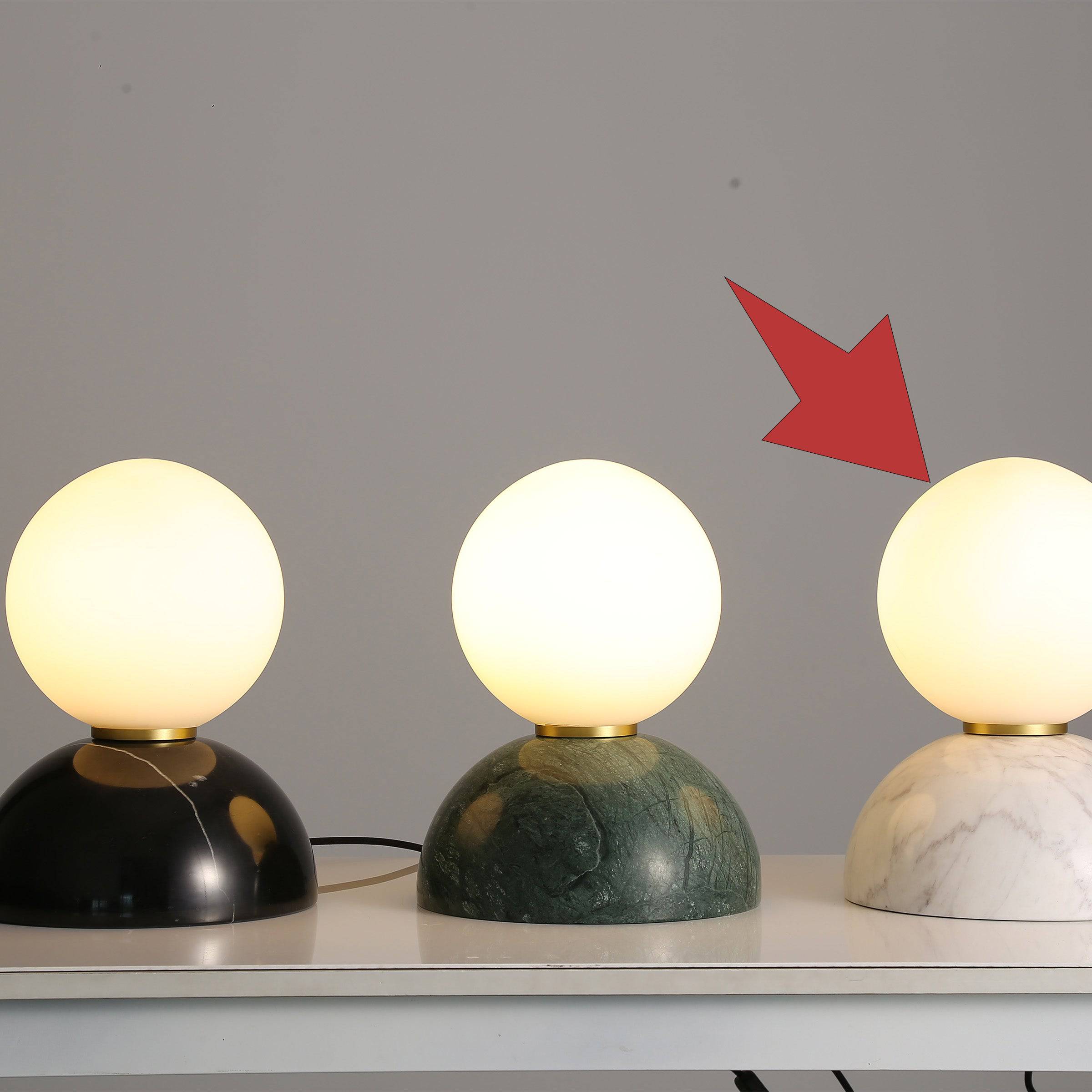 Opal Glass Shade With White Marble Base Table Lamp 8709T-We - Desk\table Lamps - ebarza Furniture UAE | Shop Modern Furniture in Abu Dhabi & Dubai - مفروشات ايبازرا في الامارات | تسوق اثاث عصري وديكورات مميزة في دبي وابوظبي
