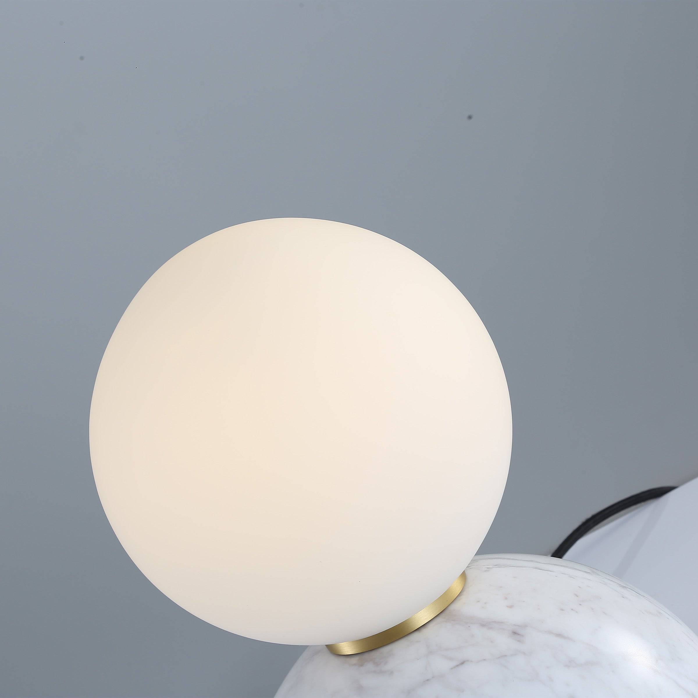 Opal Glass Shade With White Marble Base Table Lamp 8709T-We - Desk\table Lamps - ebarza Furniture UAE | Shop Modern Furniture in Abu Dhabi & Dubai - مفروشات ايبازرا في الامارات | تسوق اثاث عصري وديكورات مميزة في دبي وابوظبي