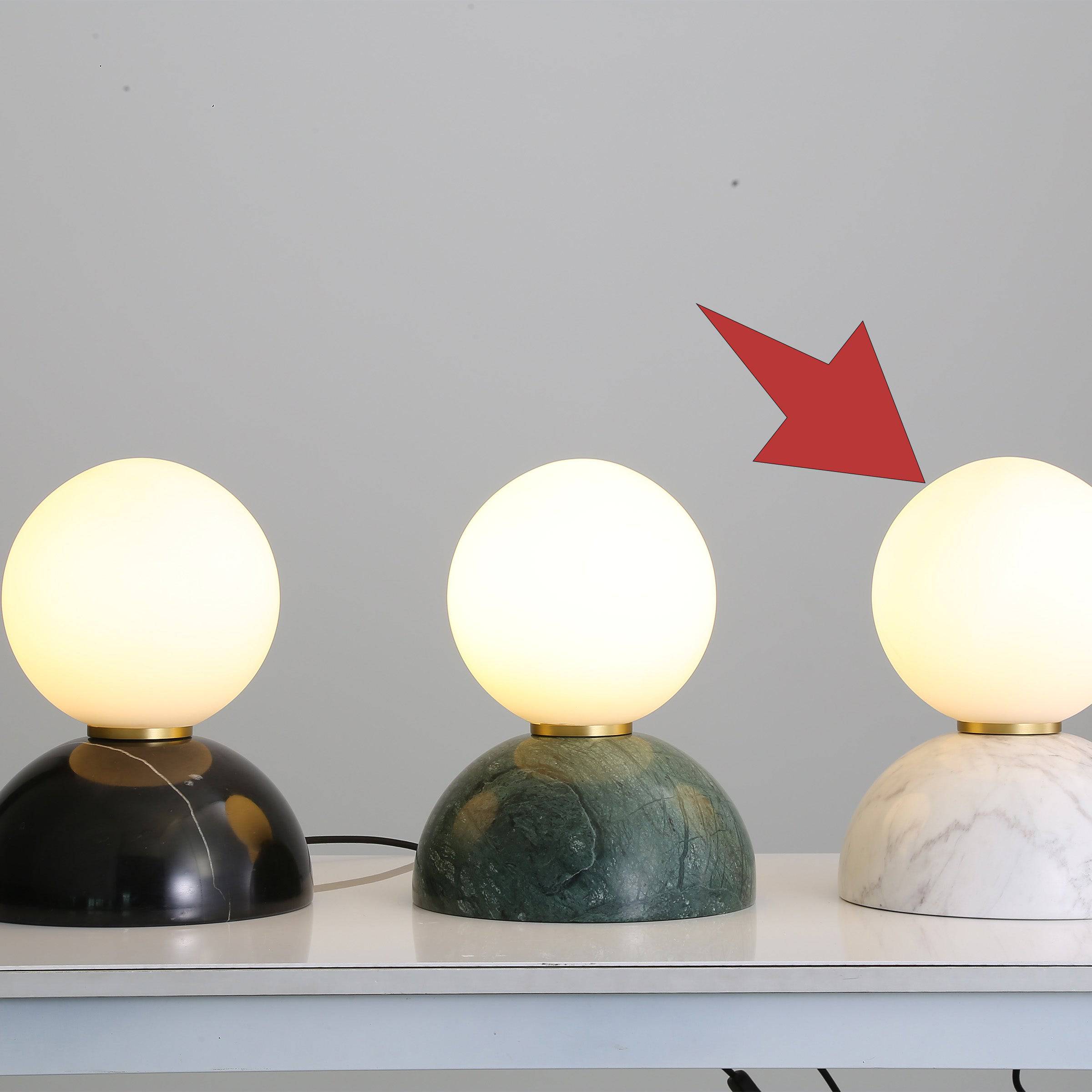 Opal Glass Shade With White Marble Base Table Lamp 8709T-We - Desk\table Lamps - ebarza Furniture UAE | Shop Modern Furniture in Abu Dhabi & Dubai - مفروشات ايبازرا في الامارات | تسوق اثاث عصري وديكورات مميزة في دبي وابوظبي