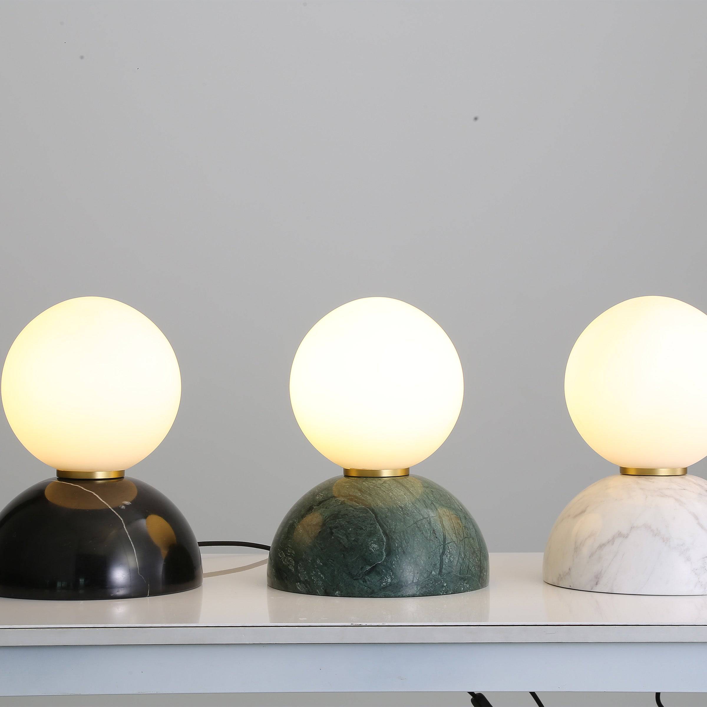 Opal Glass Shade With White Marble Base Table Lamp 8709T-We - Desk\table Lamps - ebarza Furniture UAE | Shop Modern Furniture in Abu Dhabi & Dubai - مفروشات ايبازرا في الامارات | تسوق اثاث عصري وديكورات مميزة في دبي وابوظبي