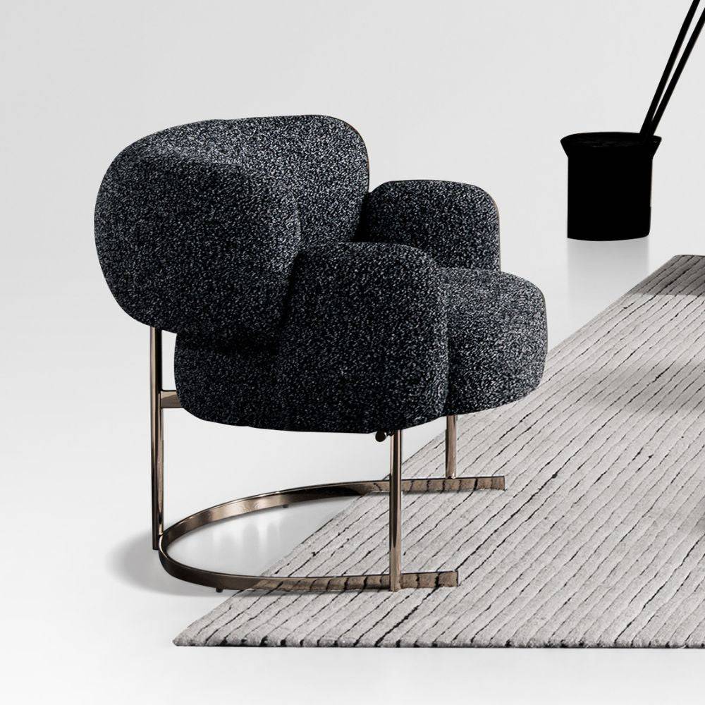 Opera Lounge Chair Lc062-Dark Grey -  Lounge Chairs - ebarza Furniture UAE | Shop Modern Furniture in Abu Dhabi & Dubai - مفروشات ايبازرا في الامارات | تسوق اثاث عصري وديكورات مميزة في دبي وابوظبي