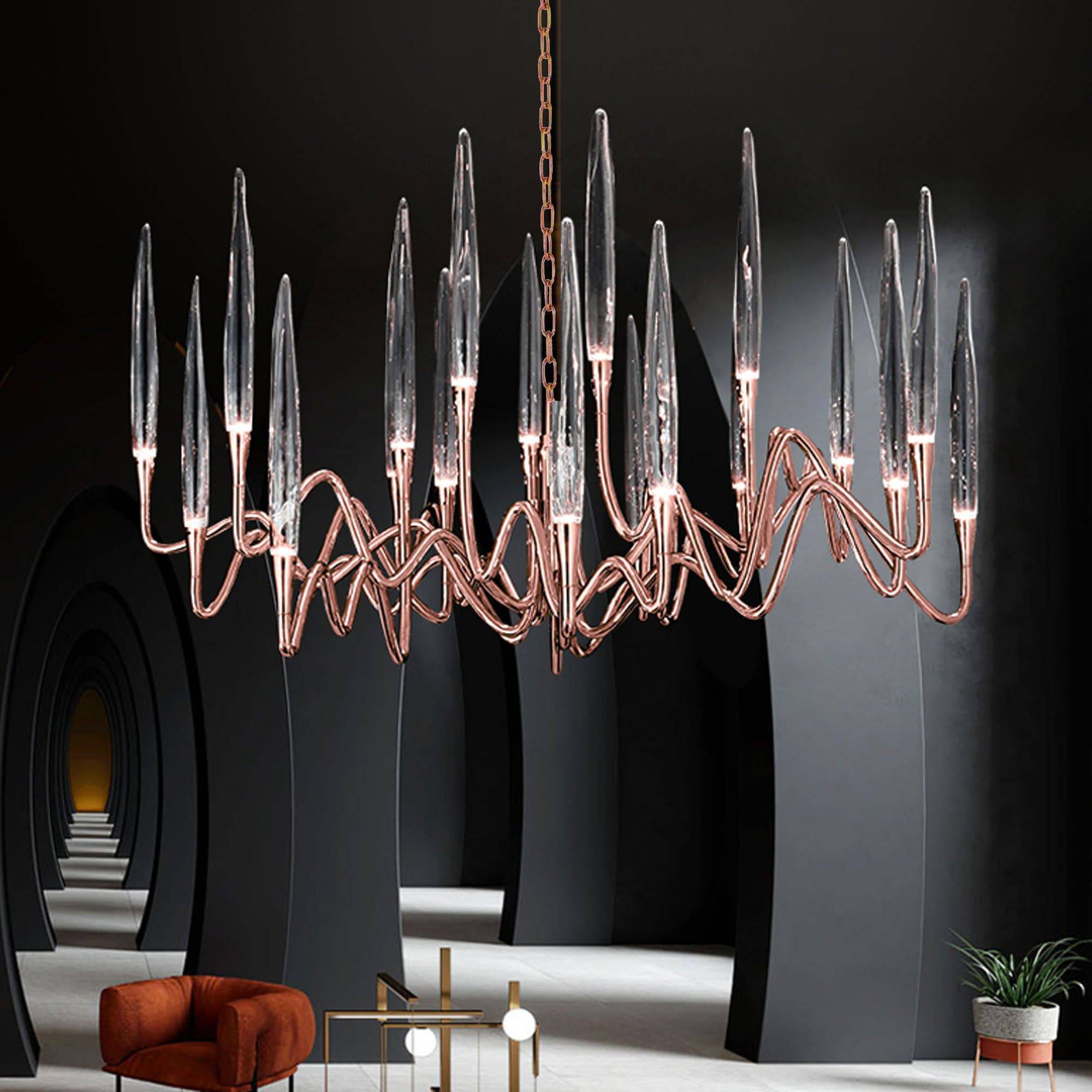 Opus Chandirler Cy-New-090-Rg -  Pendant Lamps - ebarza Furniture UAE | Shop Modern Furniture in Abu Dhabi & Dubai - مفروشات ايبازرا في الامارات | تسوق اثاث عصري وديكورات مميزة في دبي وابوظبي