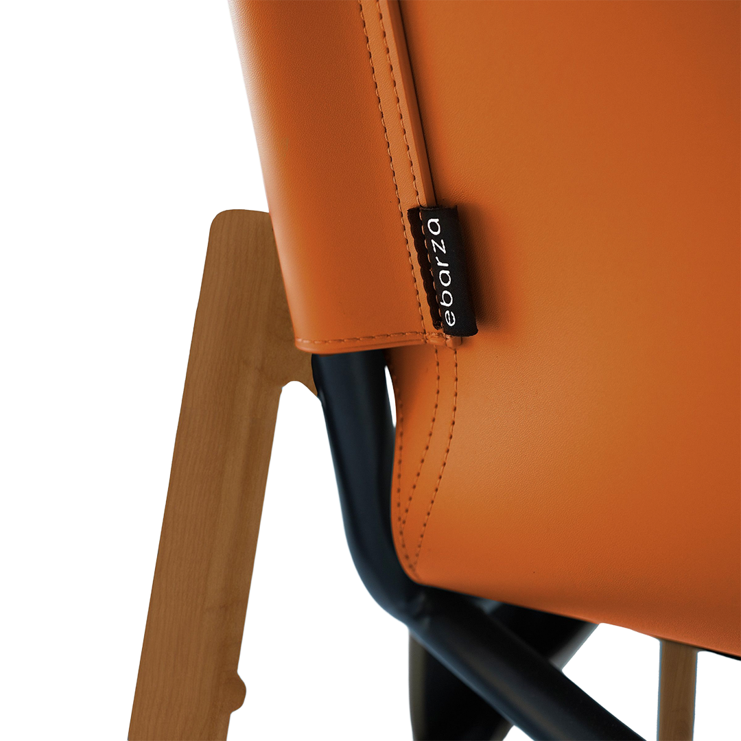 Orange Saddle Leather Lounge Chair LC027 - Lounge Chairs - ebarza Furniture UAE | Shop Modern Furniture in Abu Dhabi & Dubai - مفروشات ايبازرا في الامارات | تسوق اثاث عصري وديكورات مميزة في دبي وابوظبي