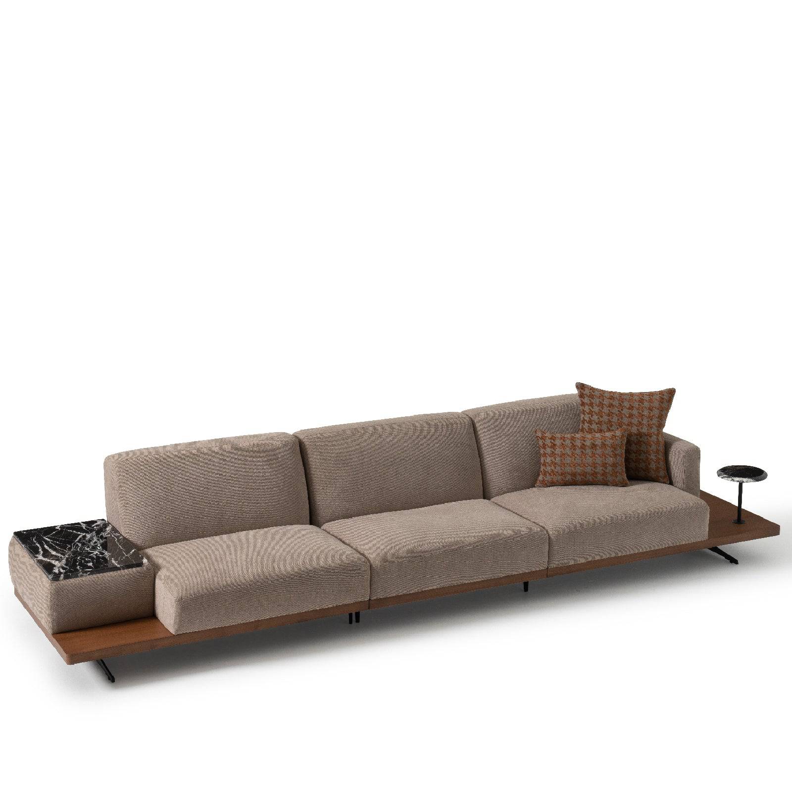 Orissa Sofa Left Module With Arm And Marble Table Orsaim-Leftsofa - Sofas - ebarza Furniture UAE | Shop Modern Furniture in Abu Dhabi & Dubai - مفروشات ايبازرا في الامارات | تسوق اثاث عصري وديكورات مميزة في دبي وابوظبي