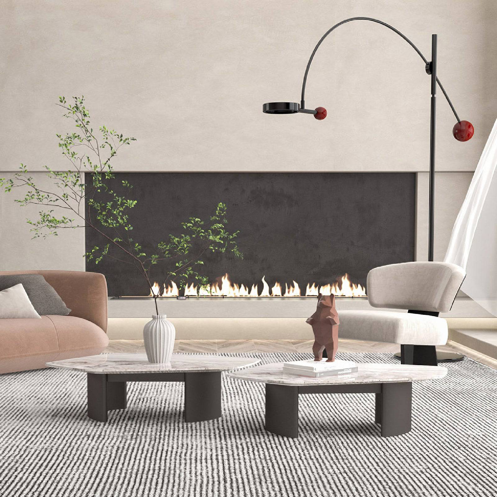 Pallisandro Natural Marble High Center Table Dz452Cta-1 -  Coffee Tables - ebarza Furniture UAE | Shop Modern Furniture in Abu Dhabi & Dubai - مفروشات ايبازرا في الامارات | تسوق اثاث عصري وديكورات مميزة في دبي وابوظبي