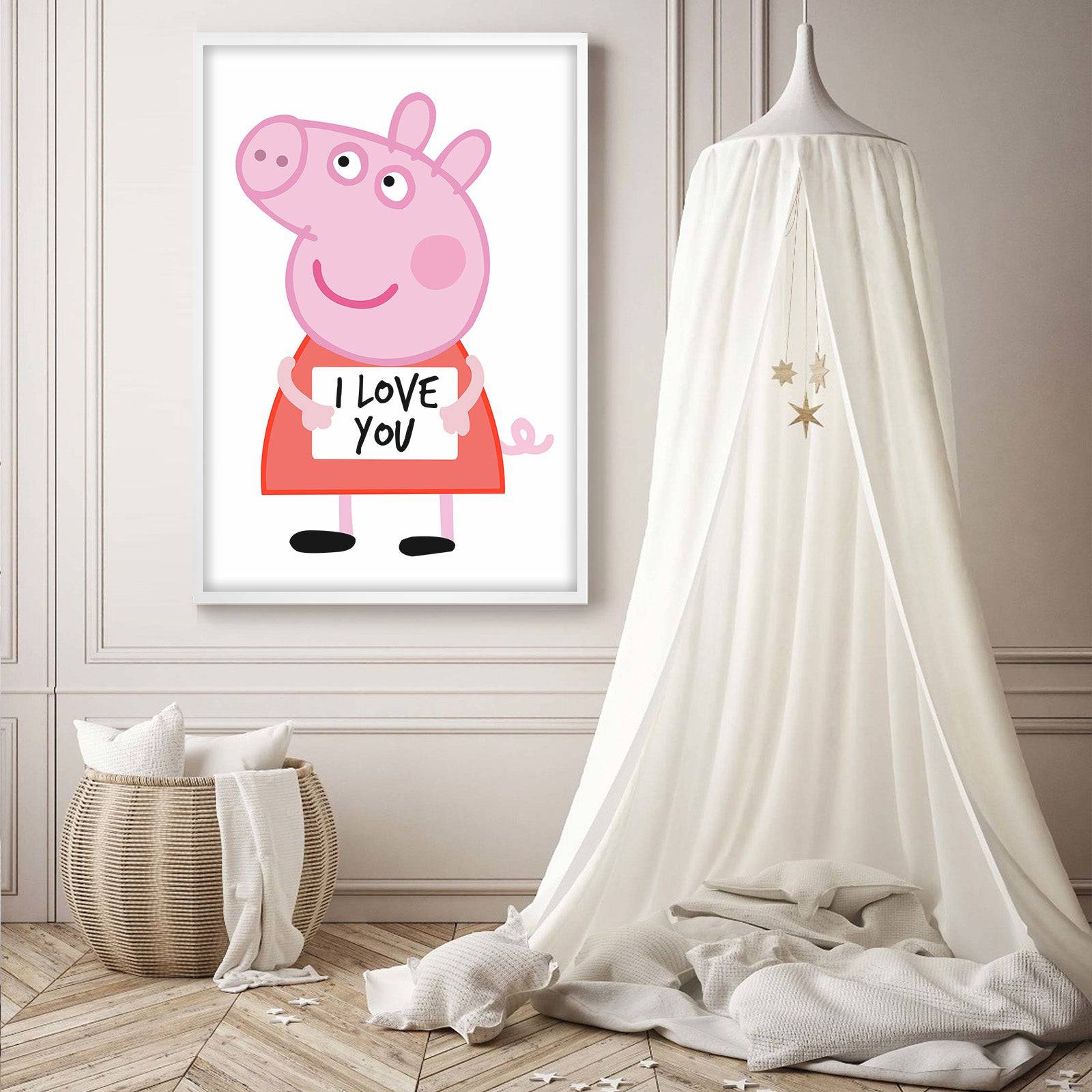 Peppa Pig Framed Graphic Art Print Soapr0003 - Paintings - ebarza Furniture UAE | Shop Modern Furniture in Abu Dhabi & Dubai - مفروشات ايبازرا في الامارات | تسوق اثاث عصري وديكورات مميزة في دبي وابوظبي
