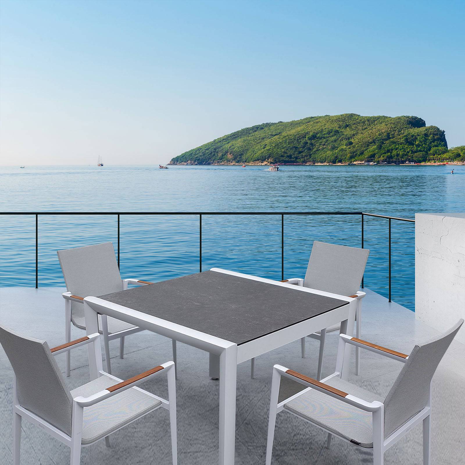 Phoenix Outdoor Dining Table And Chair Set Phoenix-C-Small - Outdoor Furniture Sets - ebarza Furniture UAE | Shop Modern Furniture in Abu Dhabi & Dubai - مفروشات ايبازرا في الامارات | تسوق اثاث عصري وديكورات مميزة في دبي وابوظبي