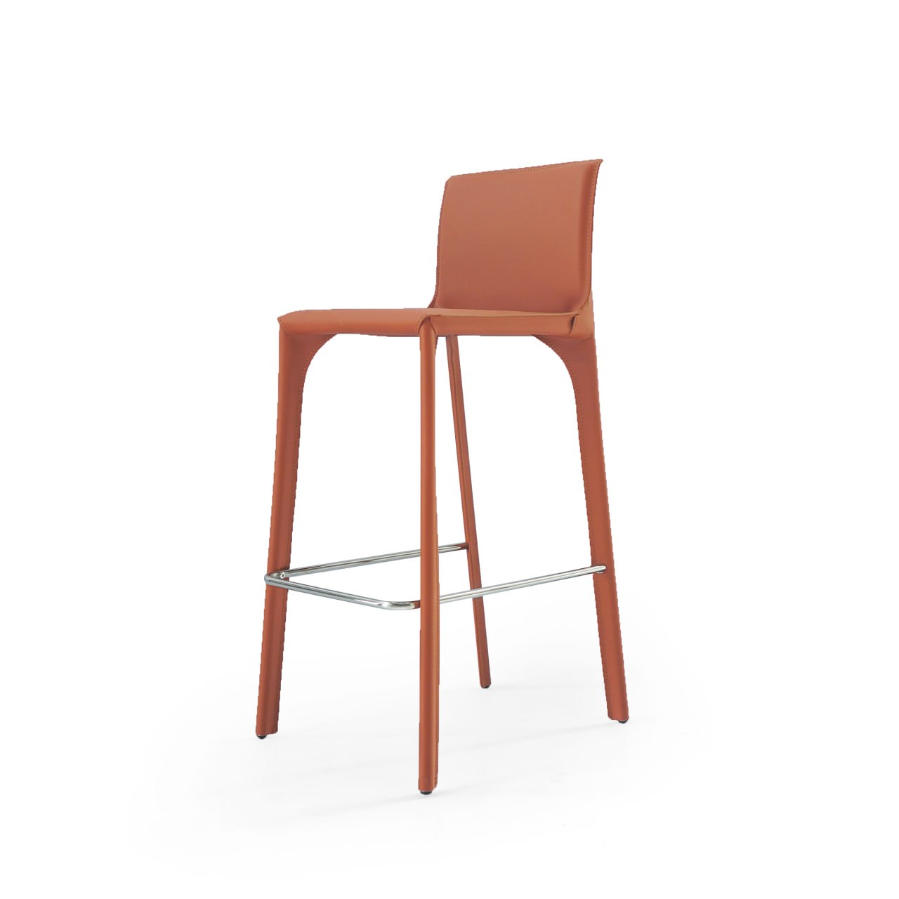 Mycroft Saddle Leather Bar Stool MLL-B43-orange - Bar Stools - ebarza Furniture UAE | Shop Modern Furniture in Abu Dhabi & Dubai - مفروشات ايبازرا في الامارات | تسوق اثاث عصري وديكورات مميزة في دبي وابوظبي