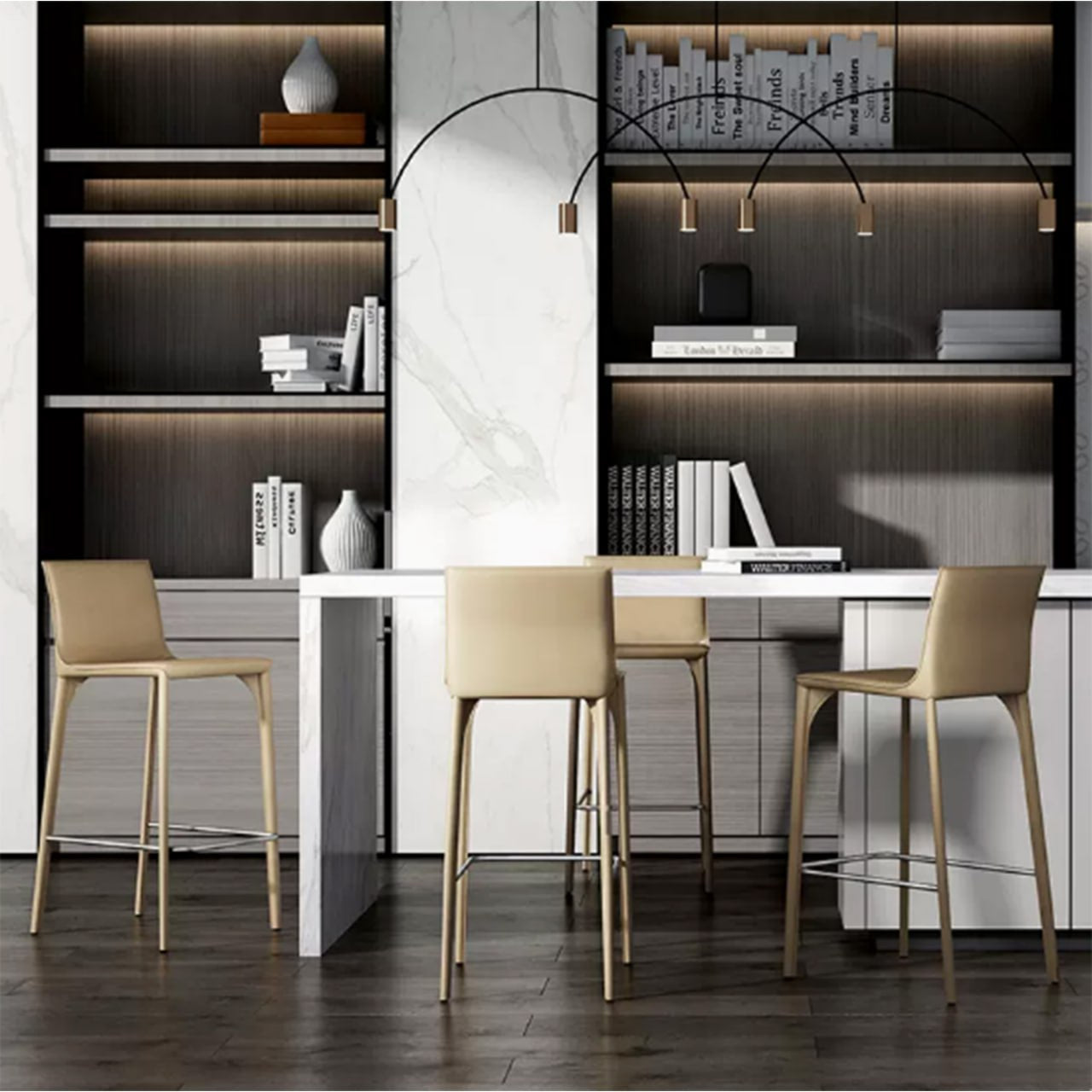 Mycroft Saddle Leather Bar Stool MLL-B43-khaki - Bar Stools - ebarza Furniture UAE | Shop Modern Furniture in Abu Dhabi & Dubai - مفروشات ايبازرا في الامارات | تسوق اثاث عصري وديكورات مميزة في دبي وابوظبي