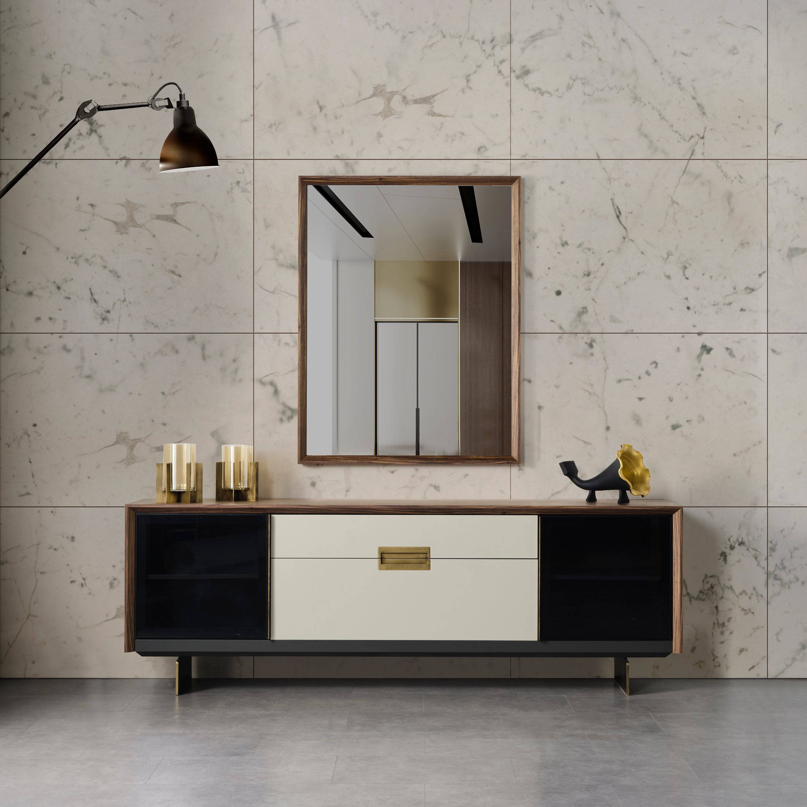 Pietra Kristal Sideboard And Mirror Krstl-Sbcnsl -  Sideboards - ebarza Furniture UAE | Shop Modern Furniture in Abu Dhabi & Dubai - مفروشات ايبازرا في الامارات | تسوق اثاث عصري وديكورات مميزة في دبي وابوظبي