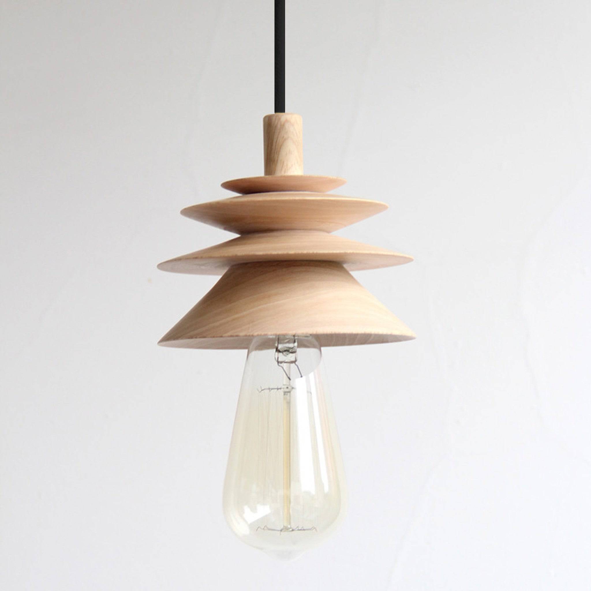 Pine Solid Wood Pendant Lamp Bpmt12-N - Pendant Lamps - ebarza Furniture UAE | Shop Modern Furniture in Abu Dhabi & Dubai - مفروشات ايبازرا في الامارات | تسوق اثاث عصري وديكورات مميزة في دبي وابوظبي