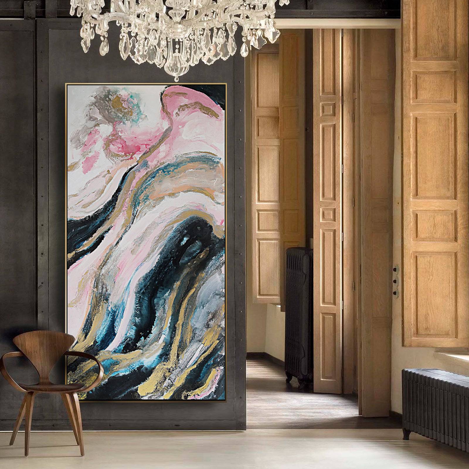 Pink Galaxy Hand Painted Art Painting With Frame 160X80 Cm Soap0104 -  Paintings - ebarza Furniture UAE | Shop Modern Furniture in Abu Dhabi & Dubai - مفروشات ايبازرا في الامارات | تسوق اثاث عصري وديكورات مميزة في دبي وابوظبي