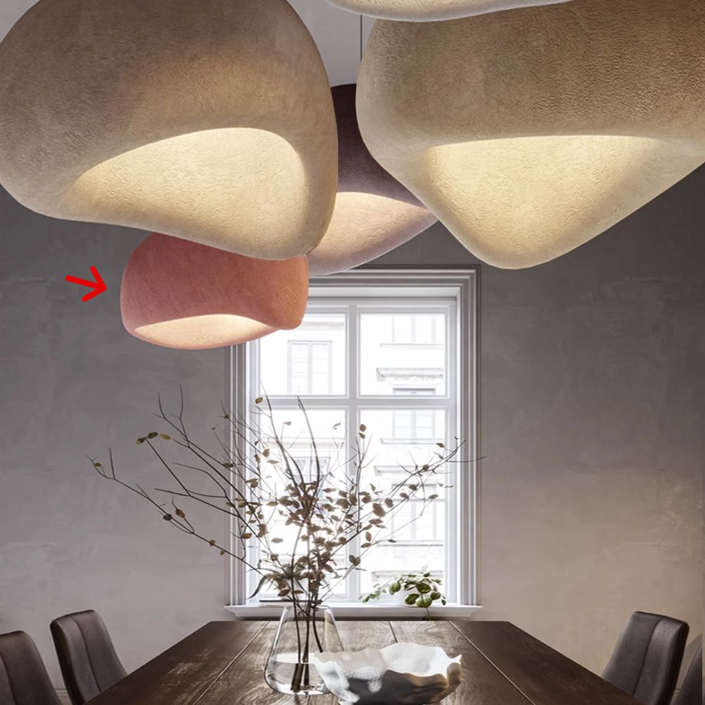 Wabi Sabi Clay 4m Pendant Lamp HTD-IP1433-061 / D60*H32-Clay - Pendant Lamps - ebarza Furniture UAE | Shop Modern Furniture in Abu Dhabi & Dubai - مفروشات ايبازرا في الامارات | تسوق اثاث عصري وديكورات مميزة في دبي وابوظبي