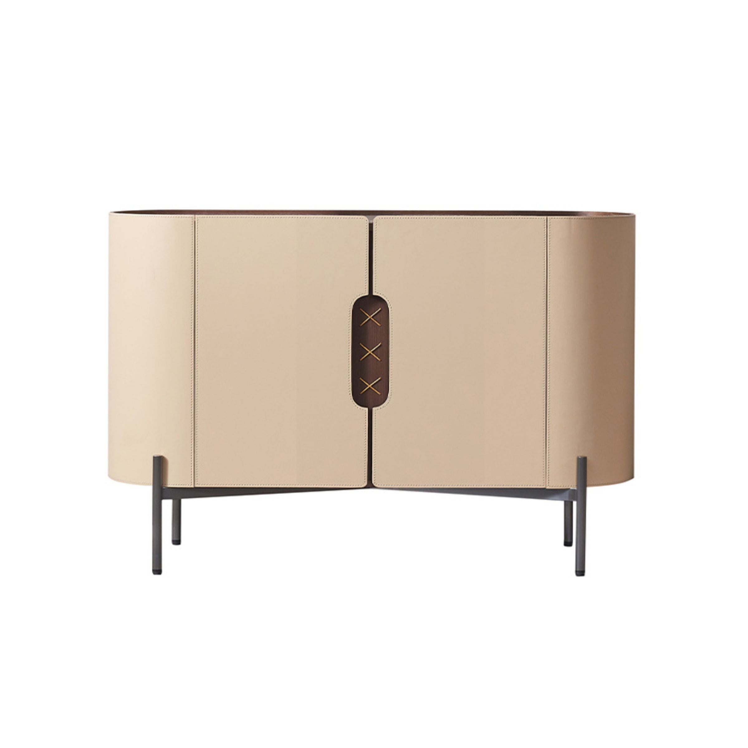 Pre-order 35 Days Delivery Stitch Saddle Leather Console / Dresser MLL-T30 - Cabinets - ebarza Furniture UAE | Shop Modern Furniture in Abu Dhabi & Dubai - مفروشات ايبازرا في الامارات | تسوق اثاث عصري وديكورات مميزة في دبي وابوظبي