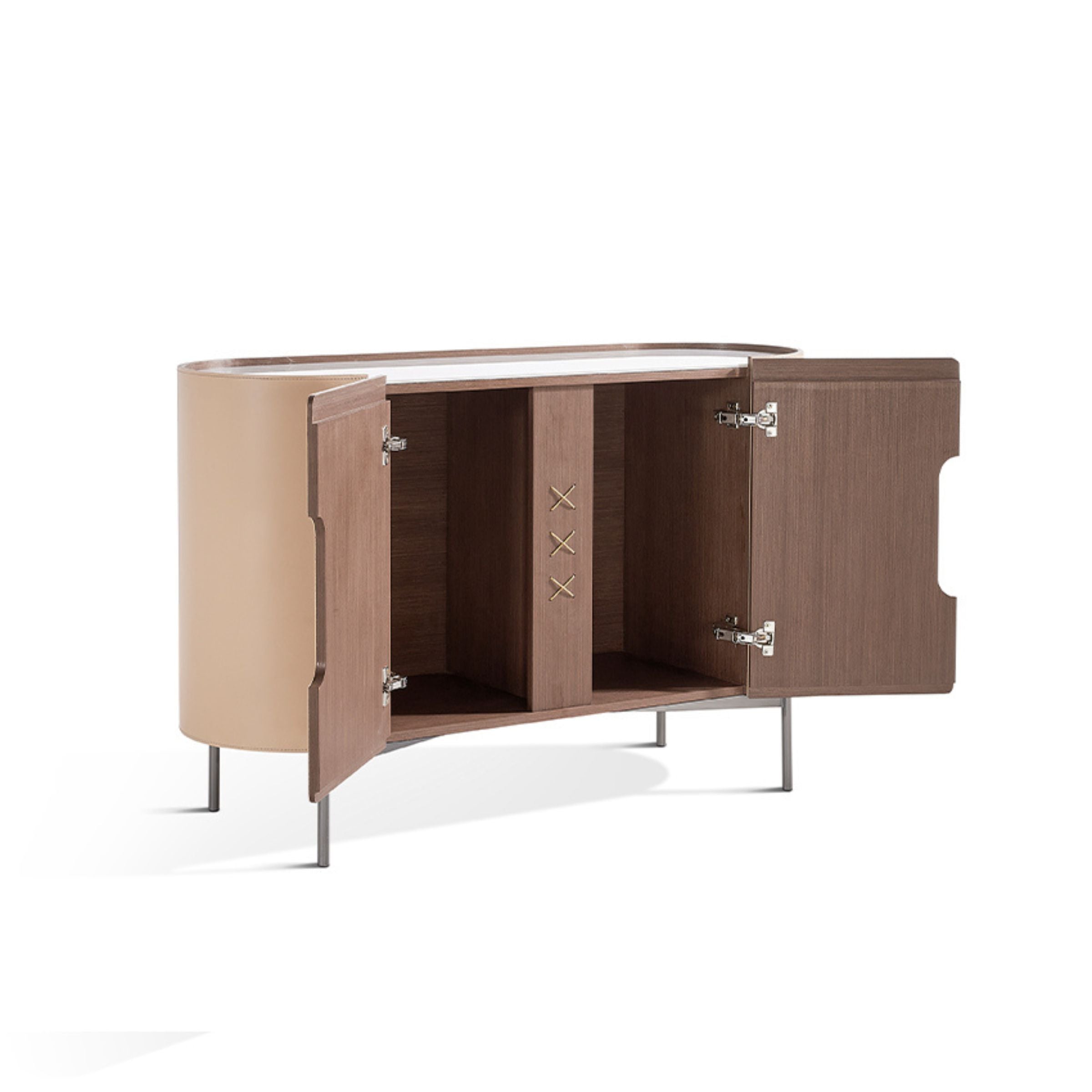 Pre-order 35 Days Delivery Stitch Saddle Leather Console / Dresser MLL-T30 - Cabinets - ebarza Furniture UAE | Shop Modern Furniture in Abu Dhabi & Dubai - مفروشات ايبازرا في الامارات | تسوق اثاث عصري وديكورات مميزة في دبي وابوظبي