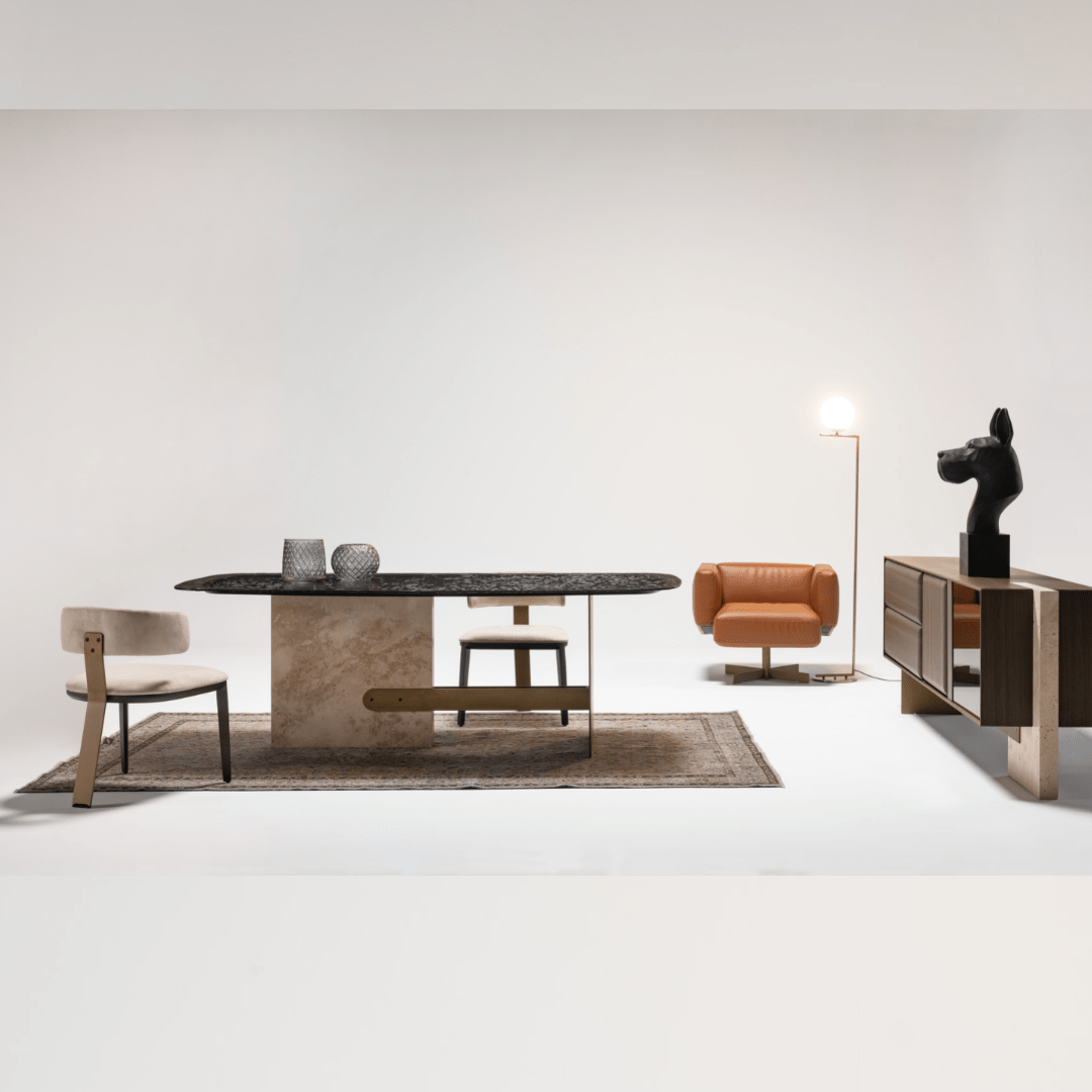 Era Dining Table With Glass Top and Wood Legs Era-Glassdining - Dining Tables - ebarza Furniture UAE | Shop Modern Furniture in Abu Dhabi & Dubai - مفروشات ايبازرا في الامارات | تسوق اثاث عصري وديكورات مميزة في دبي وابوظبي