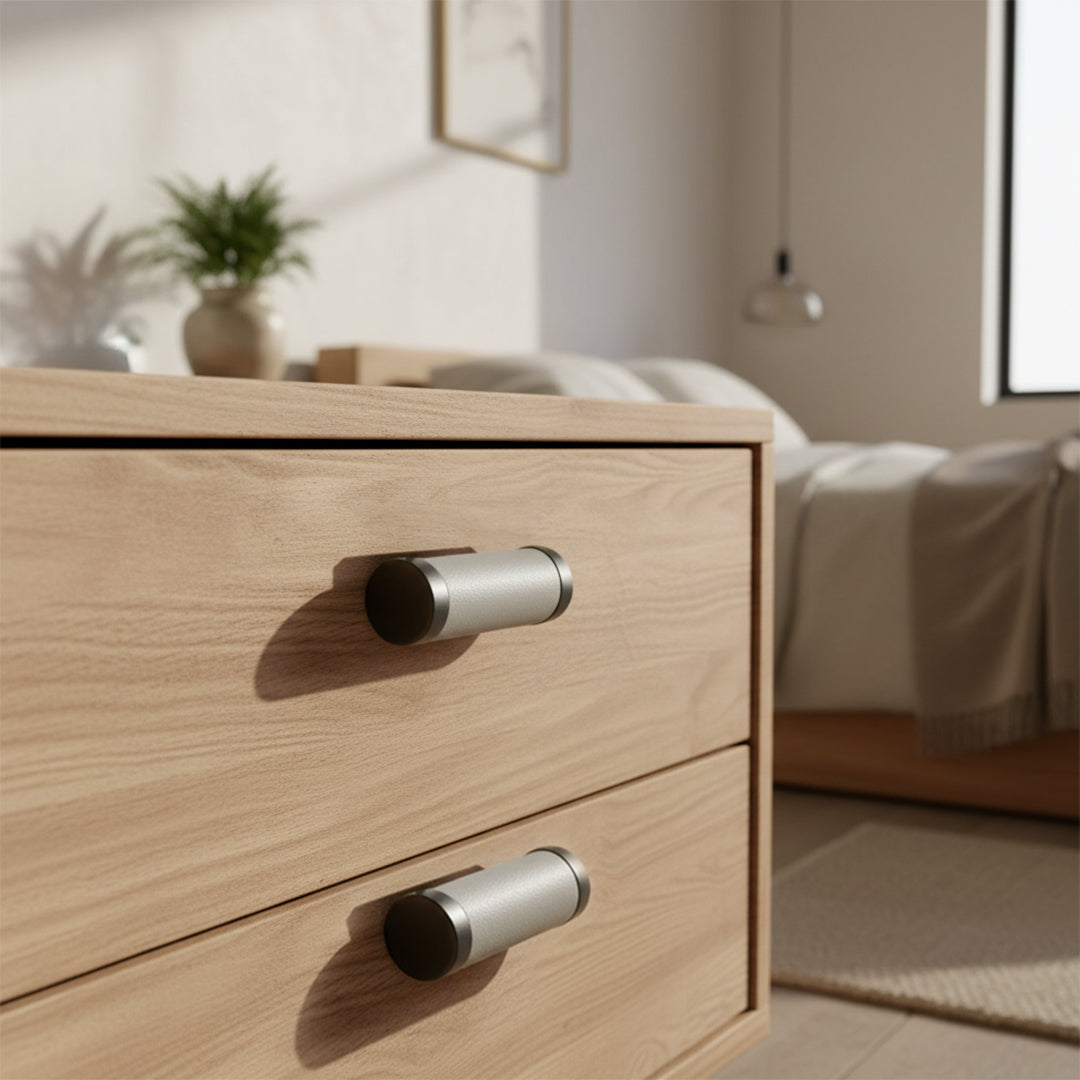 Pull Handle Grey Leather 2167-59mm/ Leather - Door Handles - ebarza Furniture UAE | Shop Modern Furniture in Abu Dhabi & Dubai - مفروشات ايبازرا في الامارات | تسوق اثاث عصري وديكورات مميزة في دبي وابوظبي