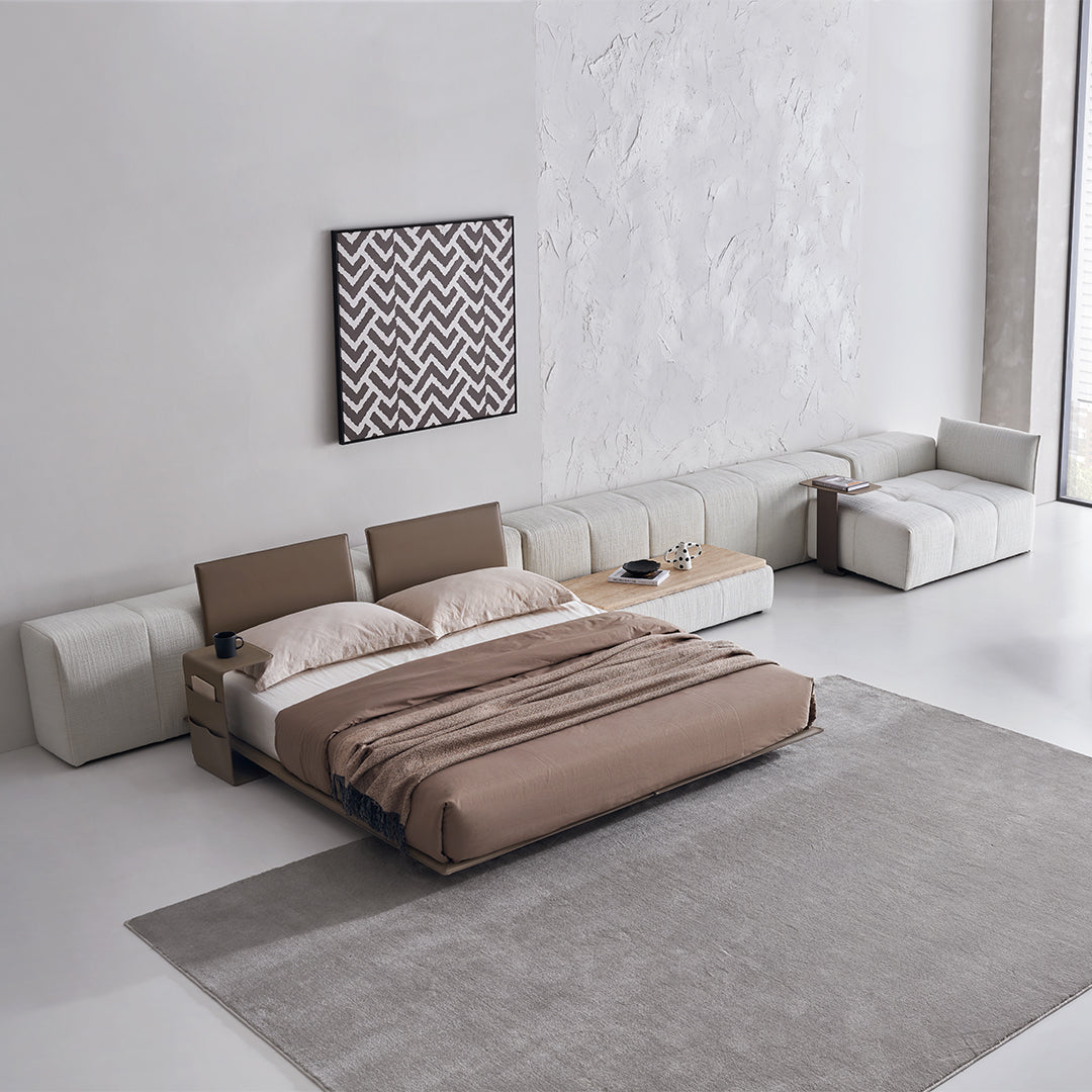 Puzzle Suspended Bed Base with 2 backrest - SF080 - Bedsteads - ebarza Furniture UAE | Shop Modern Furniture in Abu Dhabi & Dubai - مفروشات ايبازرا في الامارات | تسوق اثاث عصري وديكورات مميزة في دبي وابوظبي