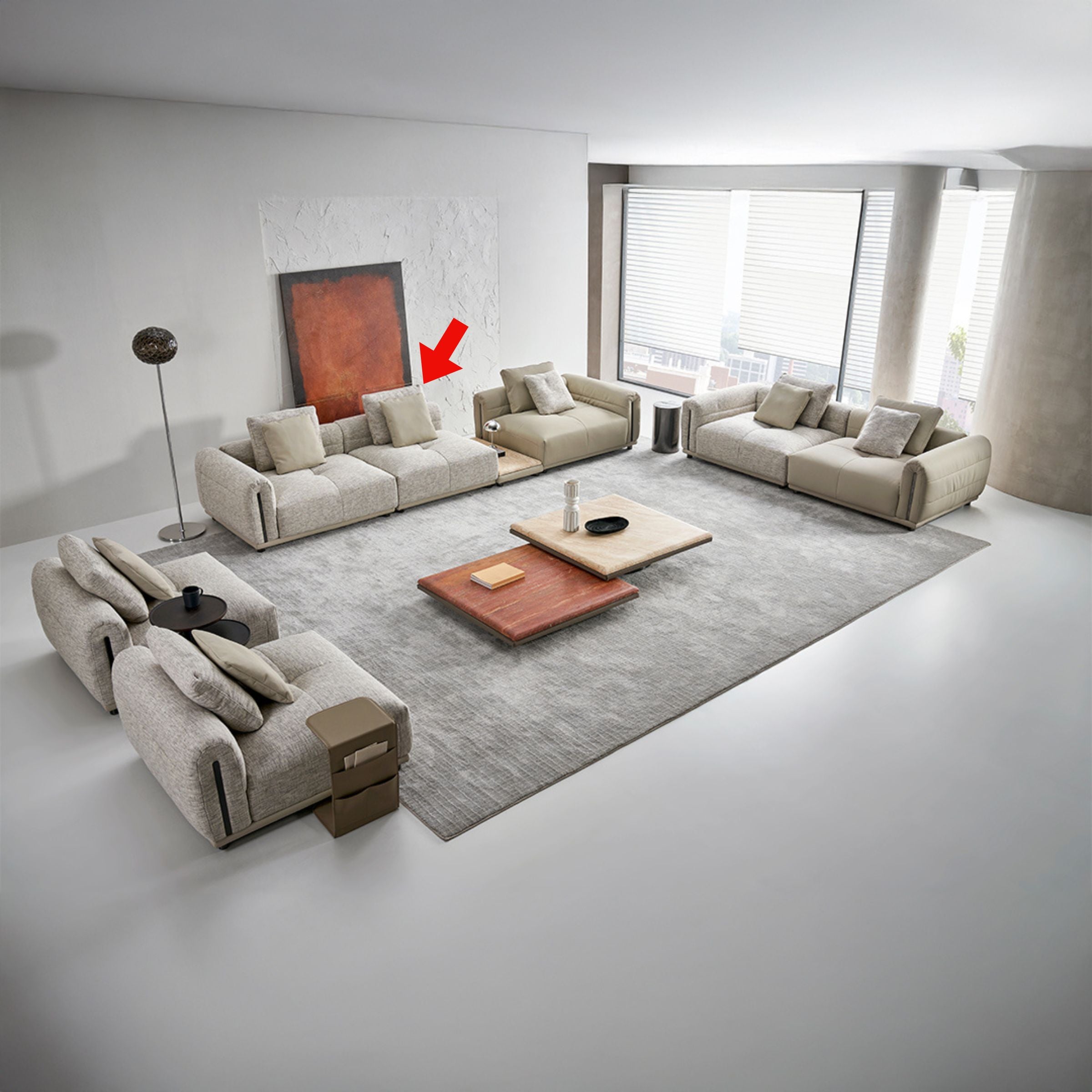 Quadro Single Seater Without Arm Modular Sofa C-SF093 - Sofas - ebarza Furniture UAE | Shop Modern Furniture in Abu Dhabi & Dubai - مفروشات ايبازرا في الامارات | تسوق اثاث عصري وديكورات مميزة في دبي وابوظبي