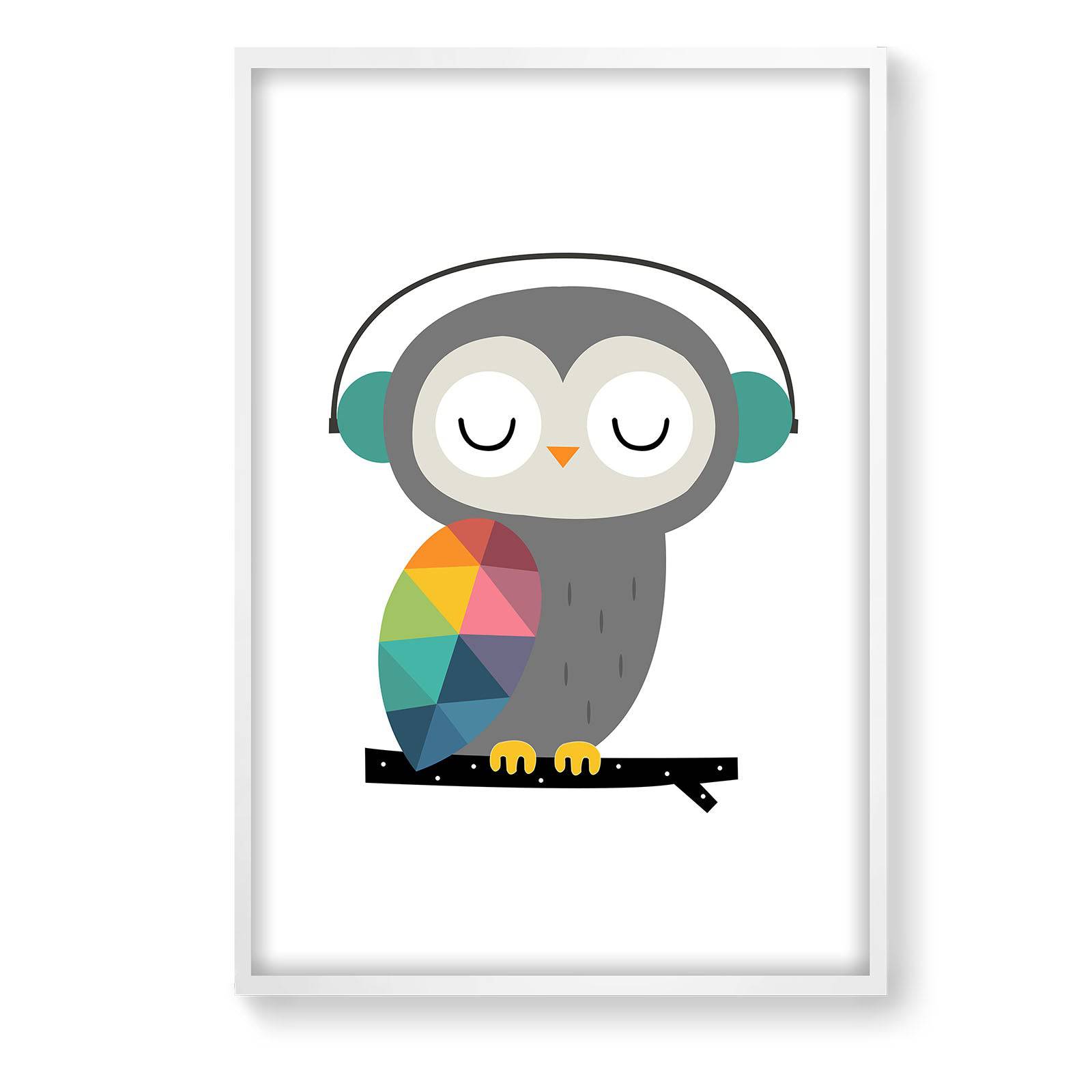 Relaxed Owl Framed Graphic Art Print Soapr0010 - Paintings - ebarza Furniture UAE | Shop Modern Furniture in Abu Dhabi & Dubai - مفروشات ايبازرا في الامارات | تسوق اثاث عصري وديكورات مميزة في دبي وابوظبي