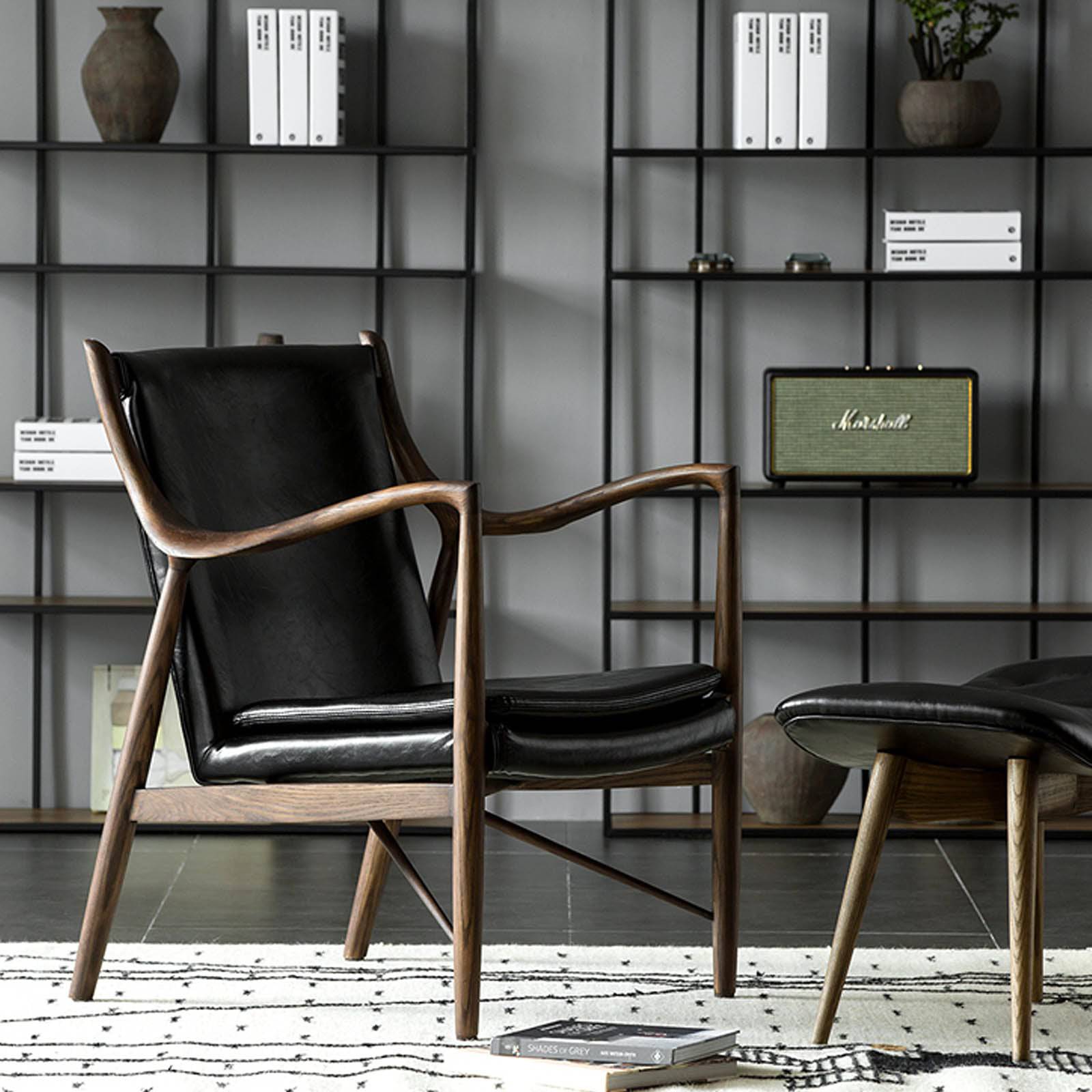 Retro Solid Wood Lounge Chair Smy15012 - Lounge Chairs - ebarza Furniture UAE | Shop Modern Furniture in Abu Dhabi & Dubai - مفروشات ايبازرا في الامارات | تسوق اثاث عصري وديكورات مميزة في دبي وابوظبي