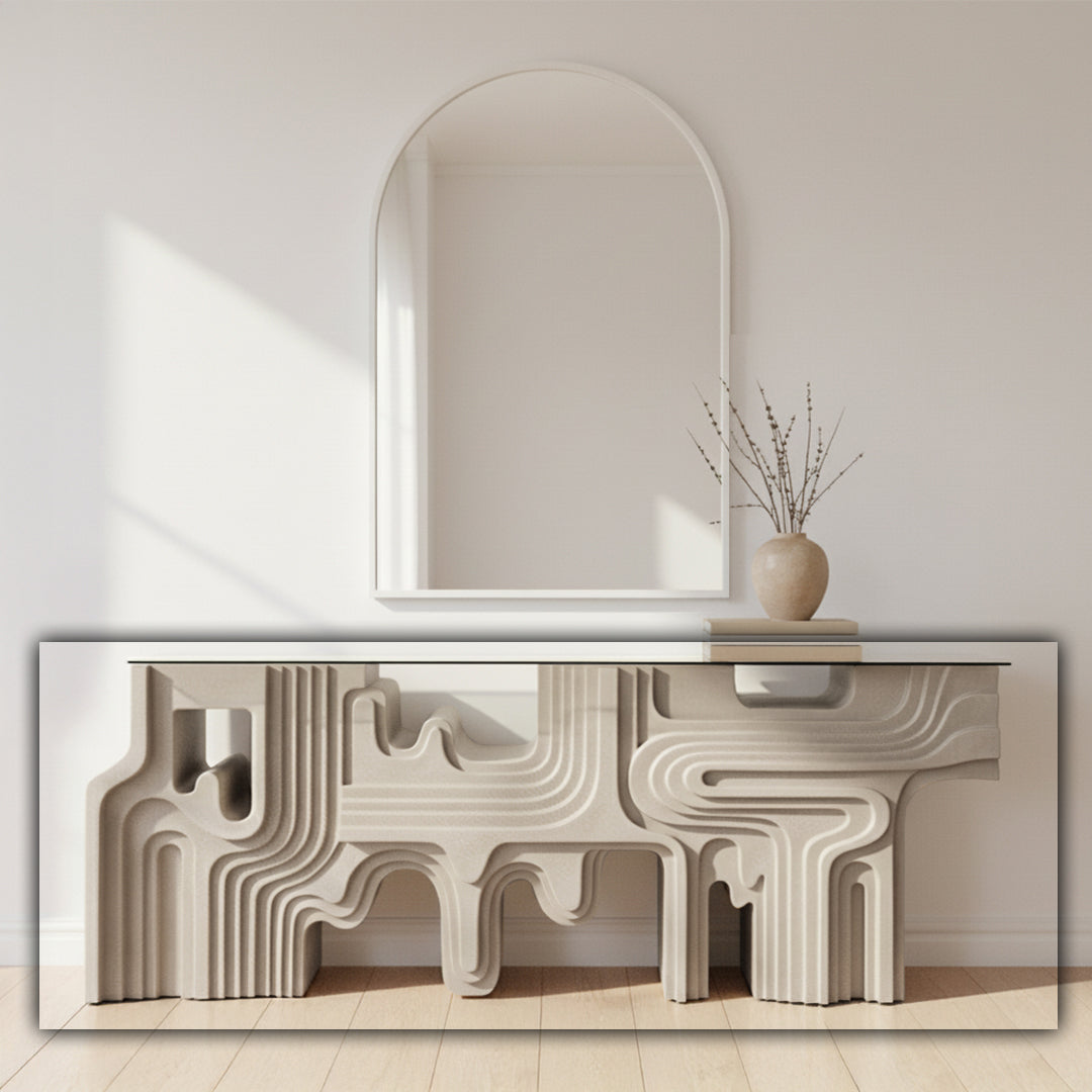 Rhapsody Console Table PC-4009-01 - Cream - Consoles - ebarza Furniture UAE | Shop Modern Furniture in Abu Dhabi & Dubai - مفروشات ايبازرا في الامارات | تسوق اثاث عصري وديكورات مميزة في دبي وابوظبي