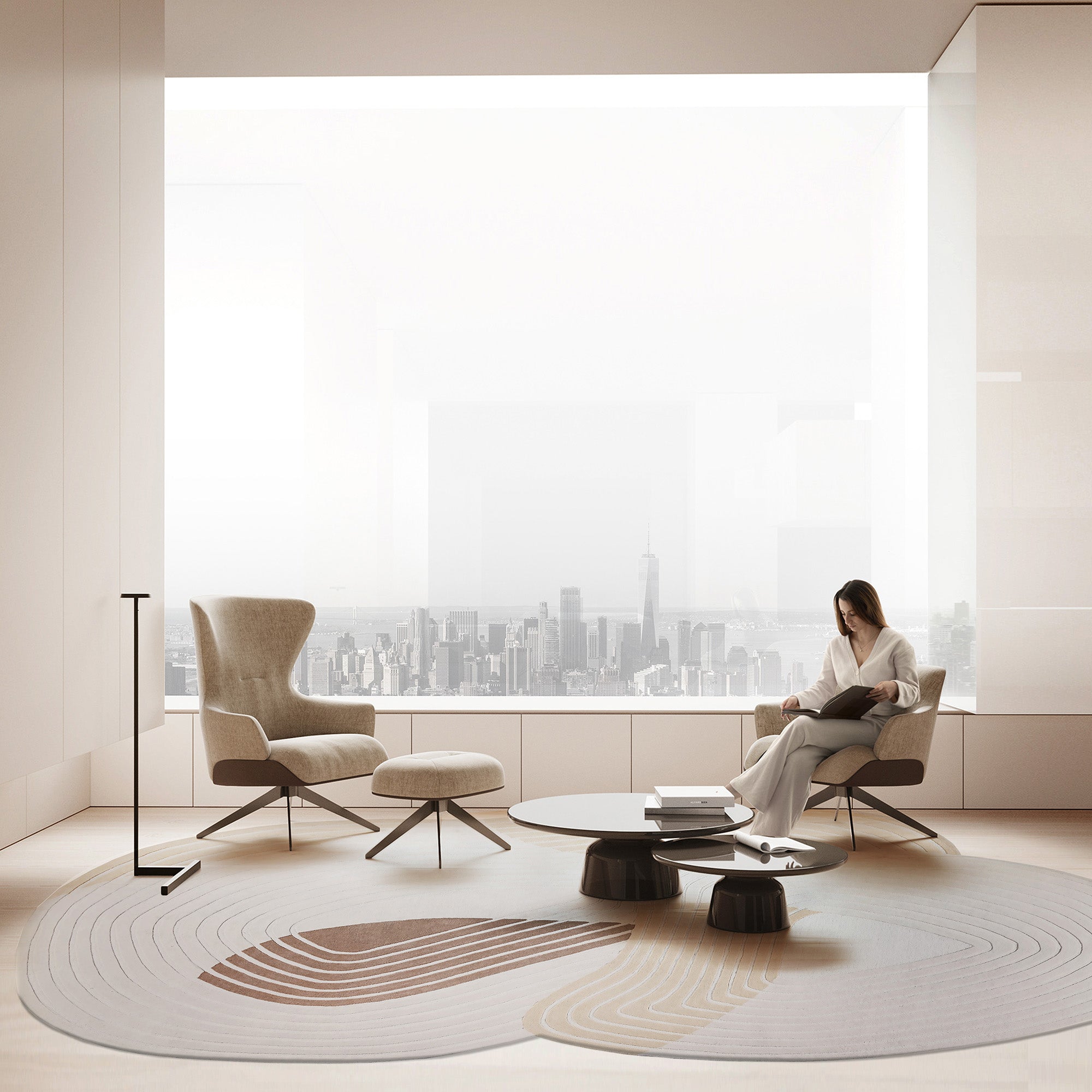 600X350 Cm WOOL BEIGE Rug JH-22727 - Rugs - ebarza Furniture UAE | Shop Modern Furniture in Abu Dhabi & Dubai - مفروشات ايبازرا في الامارات | تسوق اثاث عصري وديكورات مميزة في دبي وابوظبي