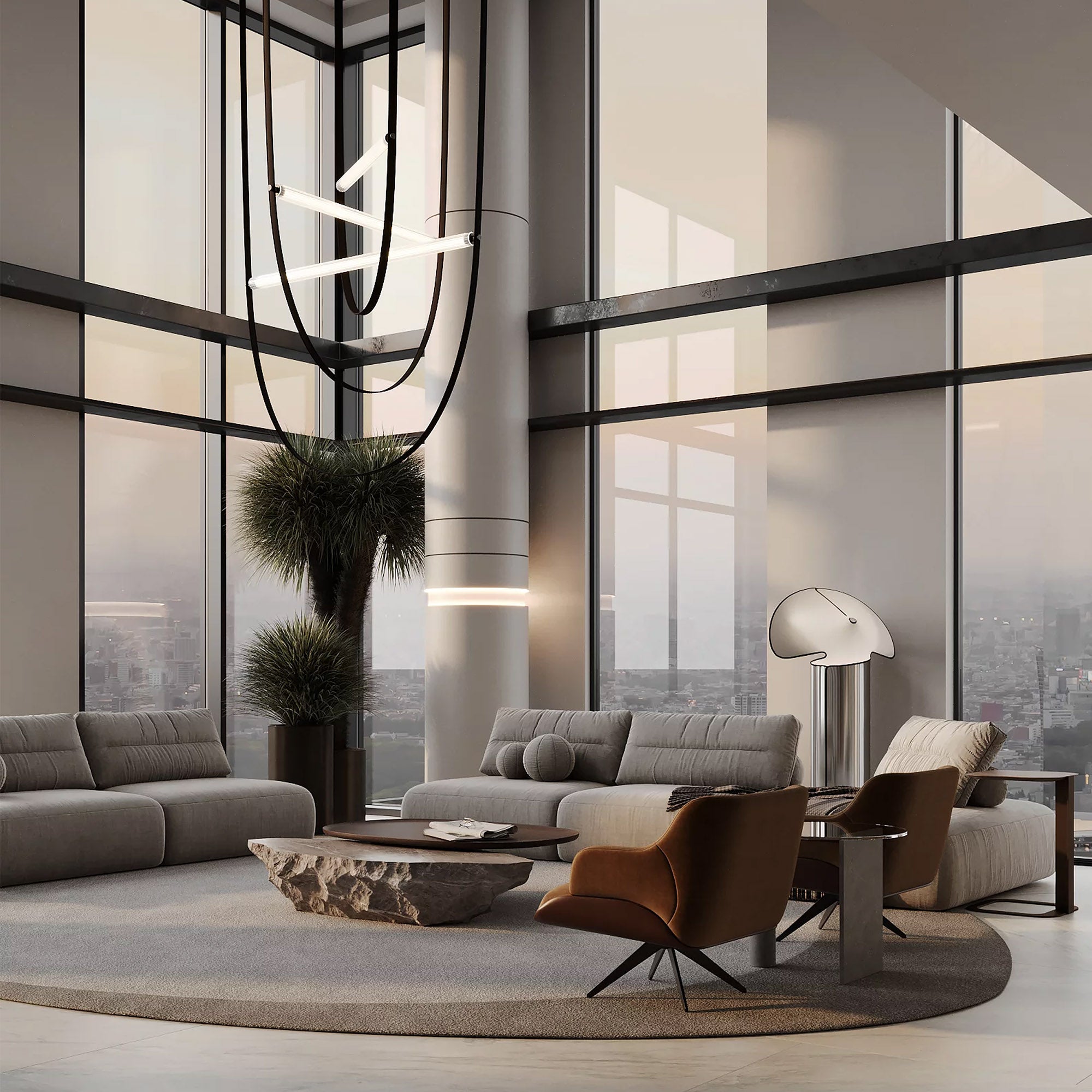 500X350 Cm WOOL BEIGE AND BROWN Round Rug JH-22729 - Rugs - ebarza Furniture UAE | Shop Modern Furniture in Abu Dhabi & Dubai - مفروشات ايبازرا في الامارات | تسوق اثاث عصري وديكورات مميزة في دبي وابوظبي