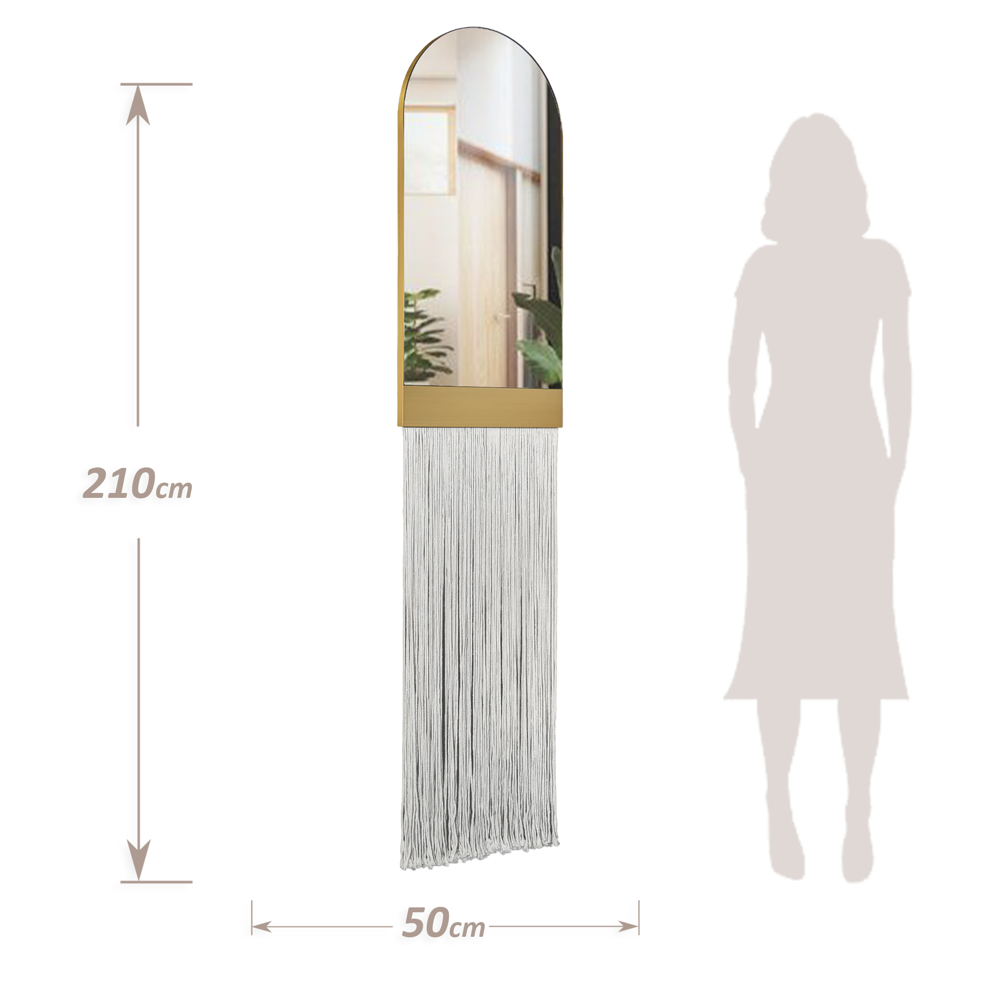 Mirror Wall Décor SS+rope OA-9352 - Mirrors - ebarza Furniture UAE | Shop Modern Furniture in Abu Dhabi & Dubai - مفروشات ايبازرا في الامارات | تسوق اثاث عصري وديكورات مميزة في دبي وابوظبي