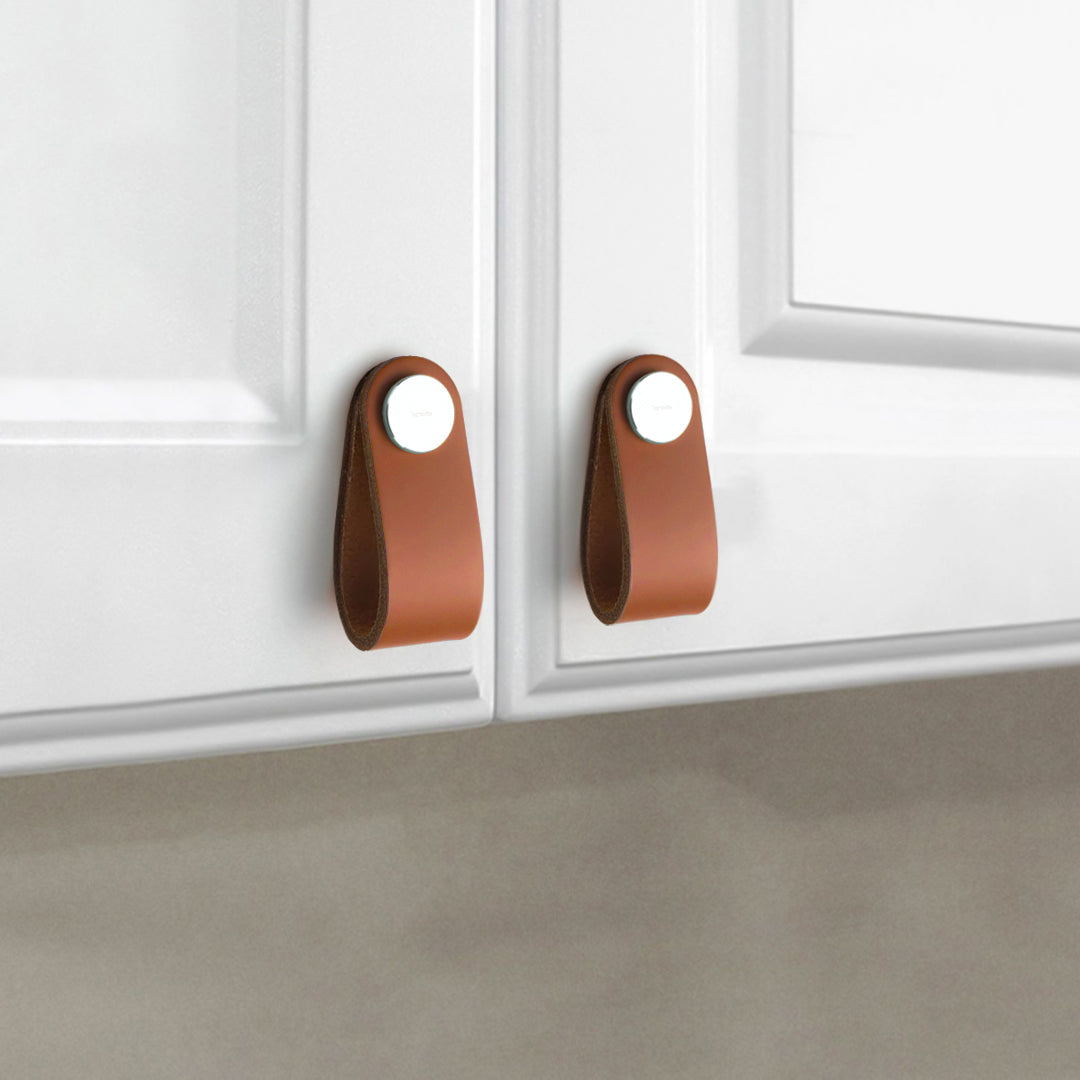 Cowhide Layer & SS Button Knob - 588-Knob-1 - Door Handles - ebarza Furniture UAE | Shop Modern Furniture in Abu Dhabi & Dubai - مفروشات ايبازرا في الامارات | تسوق اثاث عصري وديكورات مميزة في دبي وابوظبي